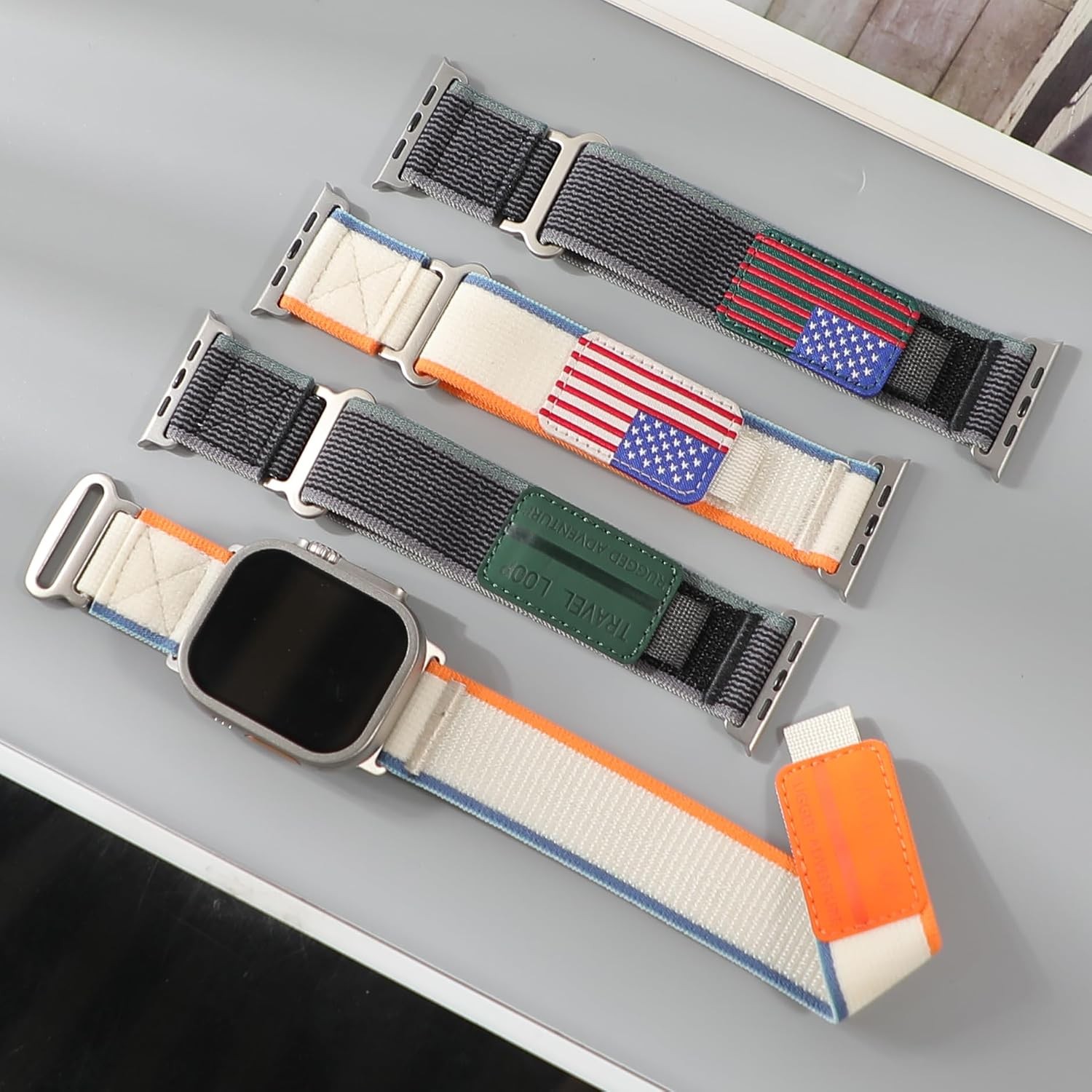 Nylon Strap Compatible with Apple Watch Ultra 49mm 44mm Rugged Elastic Fabric