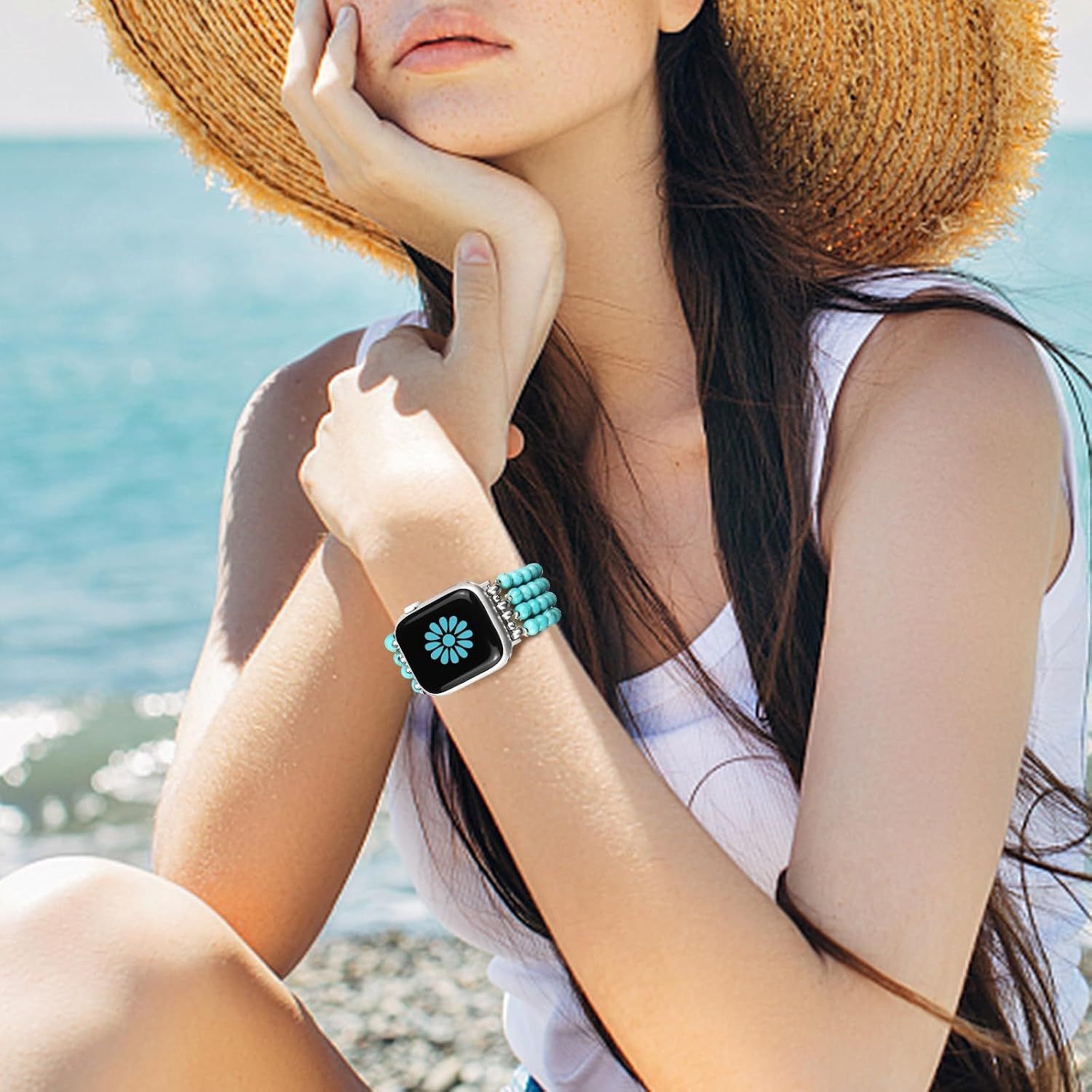 Natural Stone Strap Compatible with Apple Watch Series 10/11 38mm 40mm 41mm