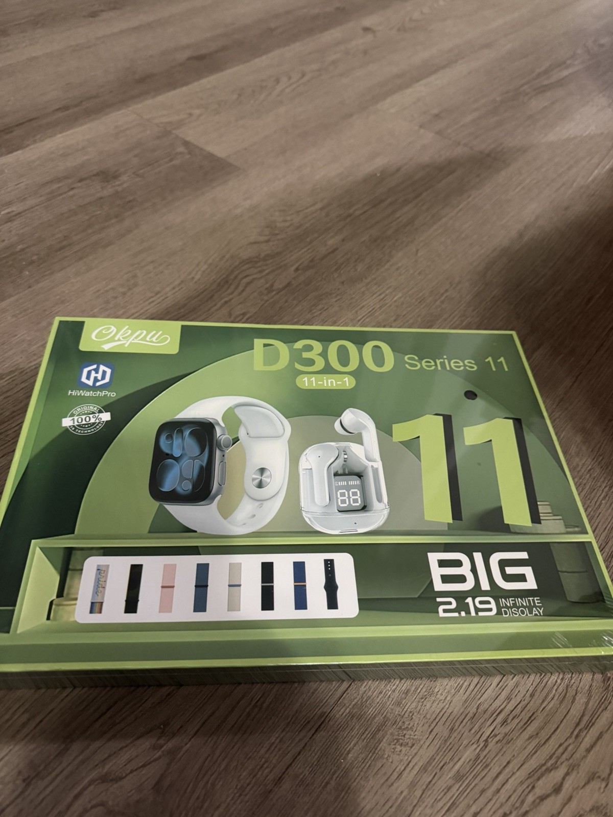 HiWatchPro D300 Series 11 2.19in Touchscreen Watch White Silicone Band 1GB