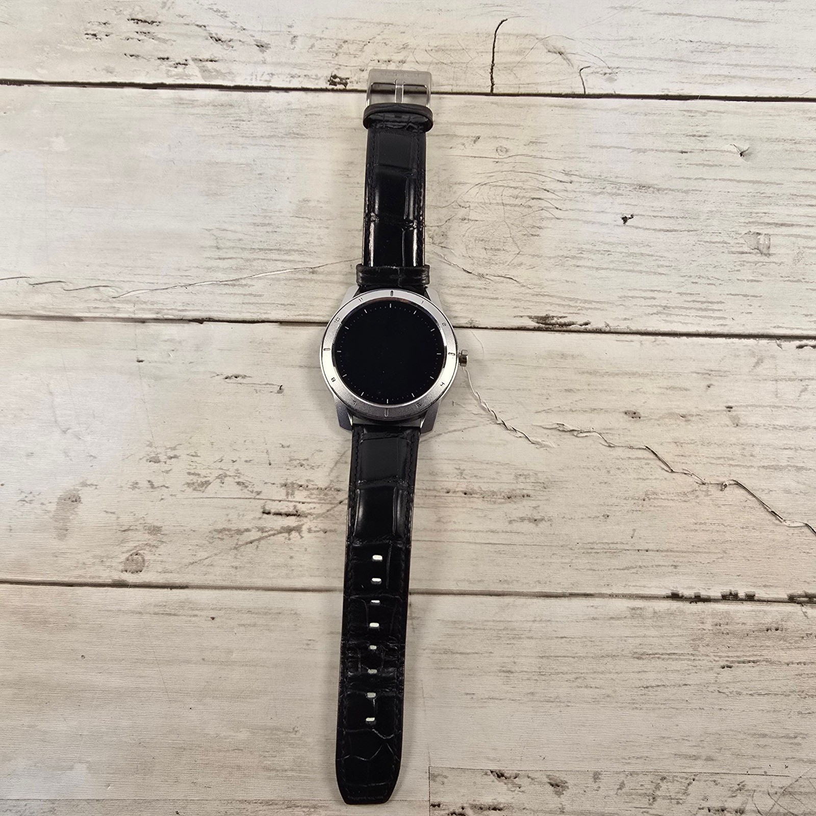 Kenneth Cole New York GD21740 Smartwatch Silver Case Black Leather Strap Watch