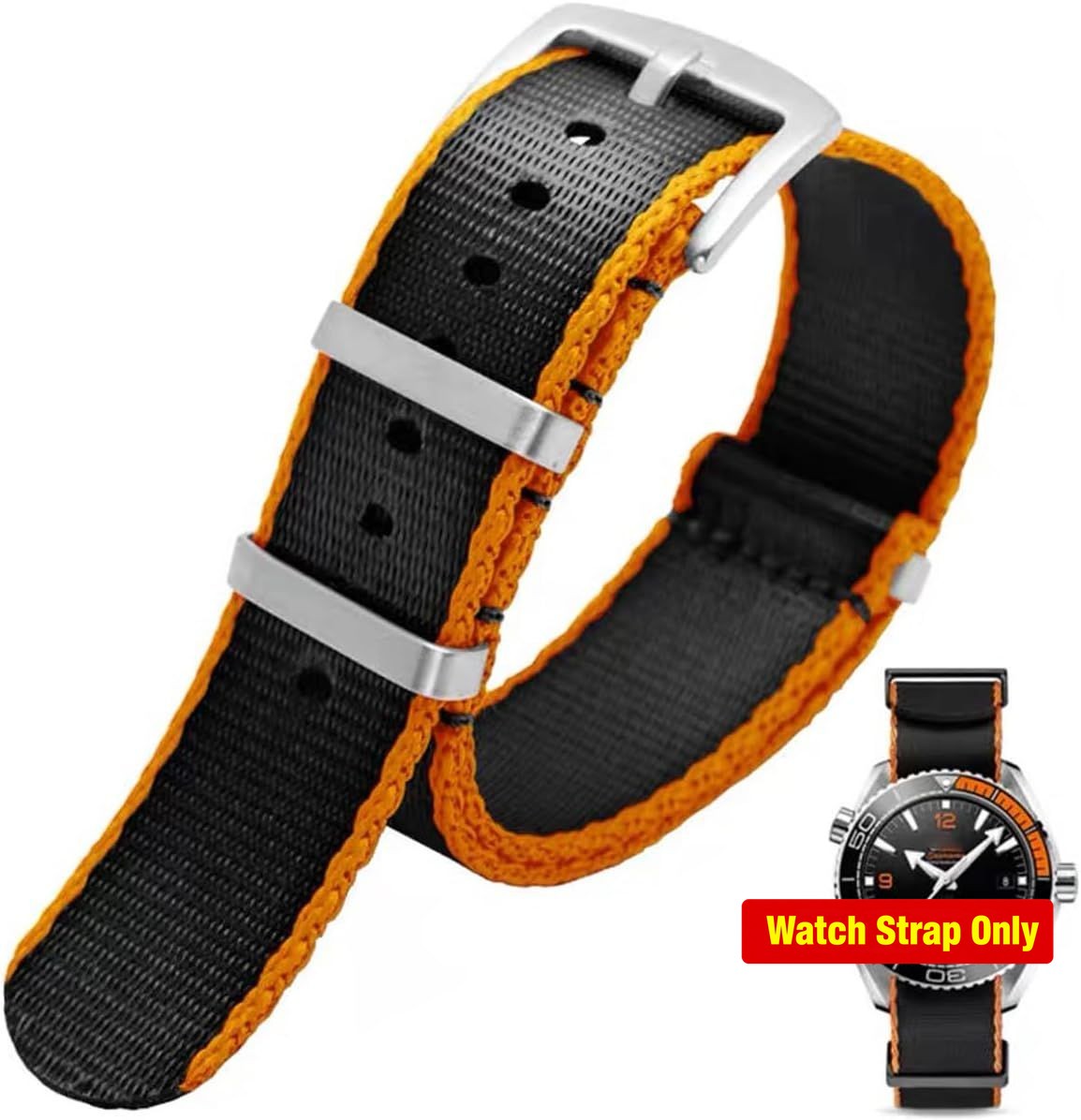 Strap For Smart Watch, 18mm/20mm/22mm/24mm, Military Ballistic Nylon