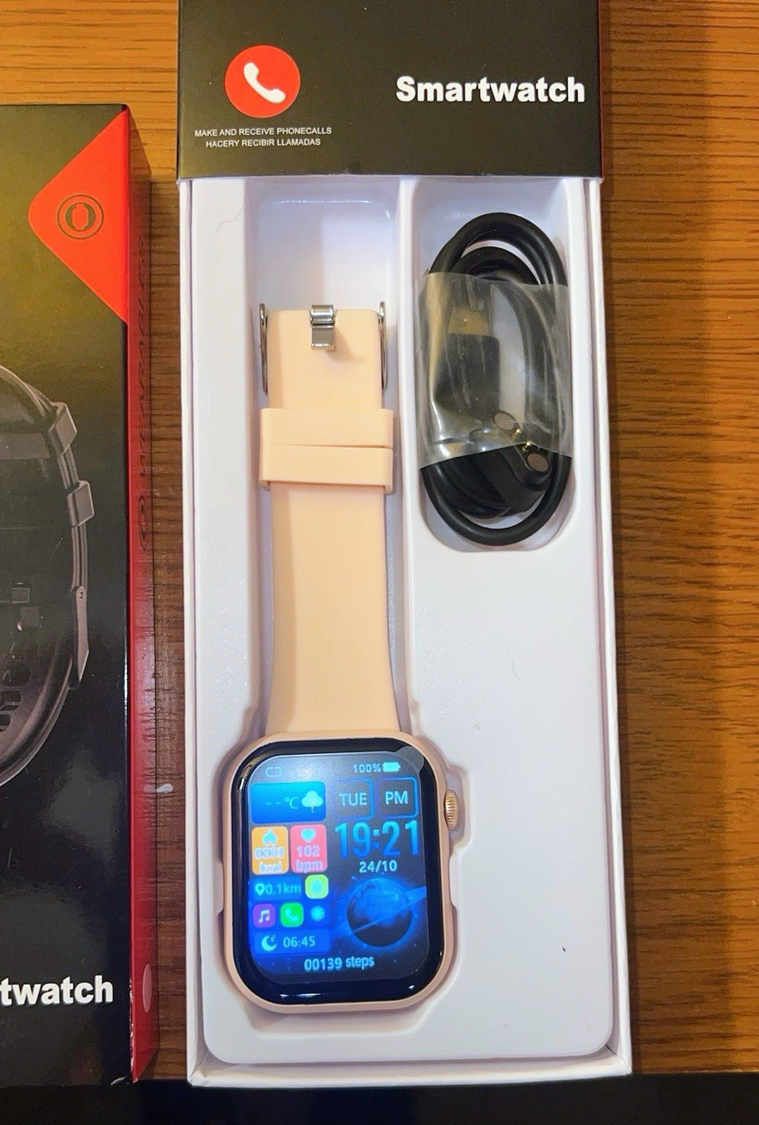 Pink Smartwatch For iPhone Or Android, With Extra Gold Colored Band-NWT
