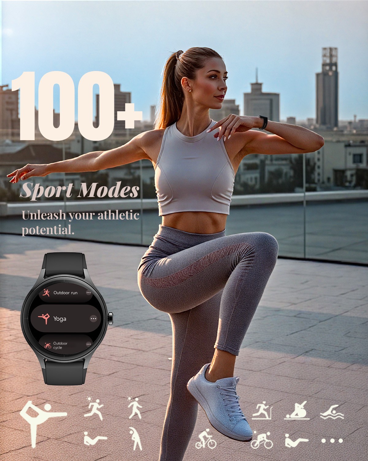 TOOBUR Smart Watch For Men/Women, Waterproof Smartwatch Bluetooth iPhone IOS