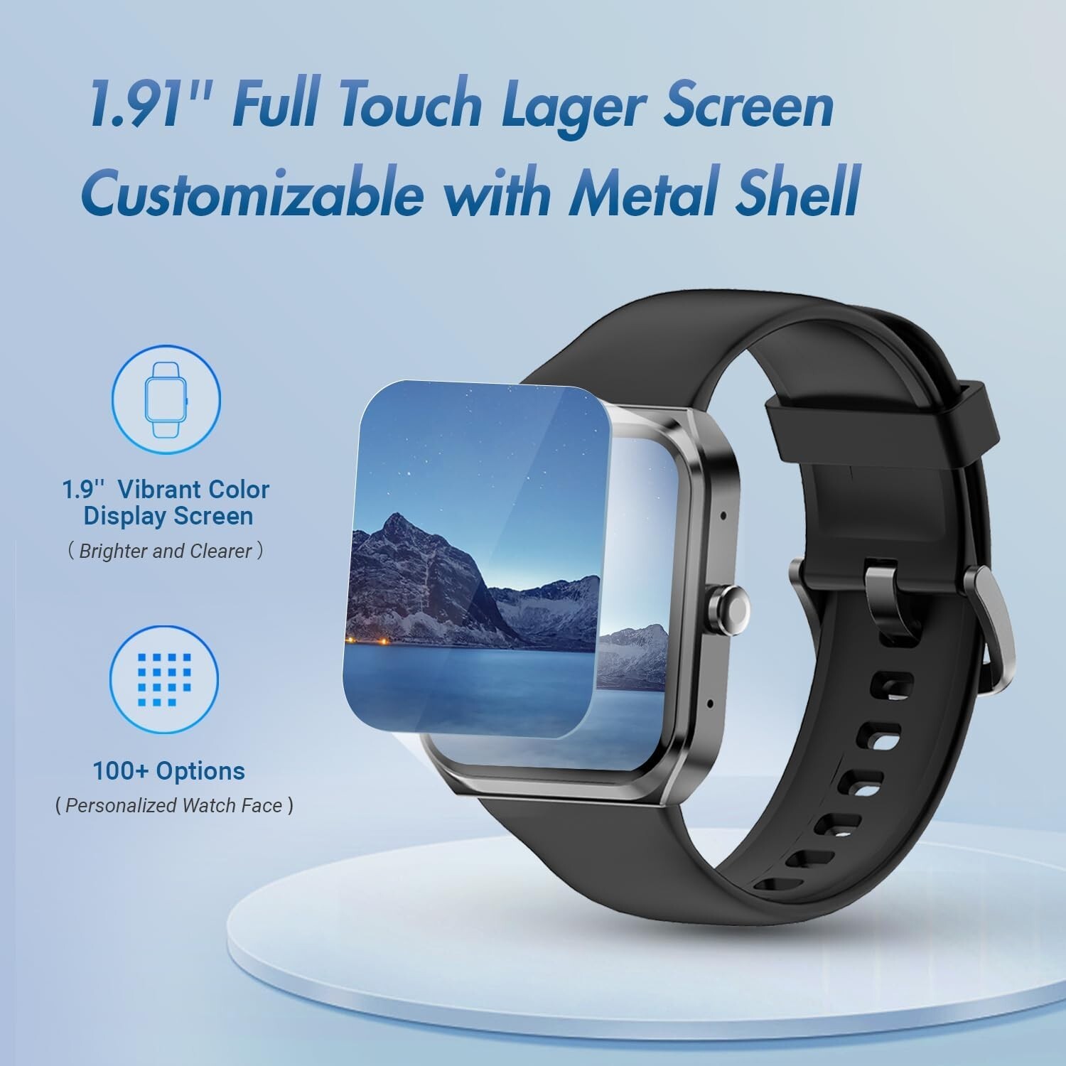 Smart watch BLACK Fitness Track 1.91″ Heart Rate Blood Oxygen, Sleep Android IOS
