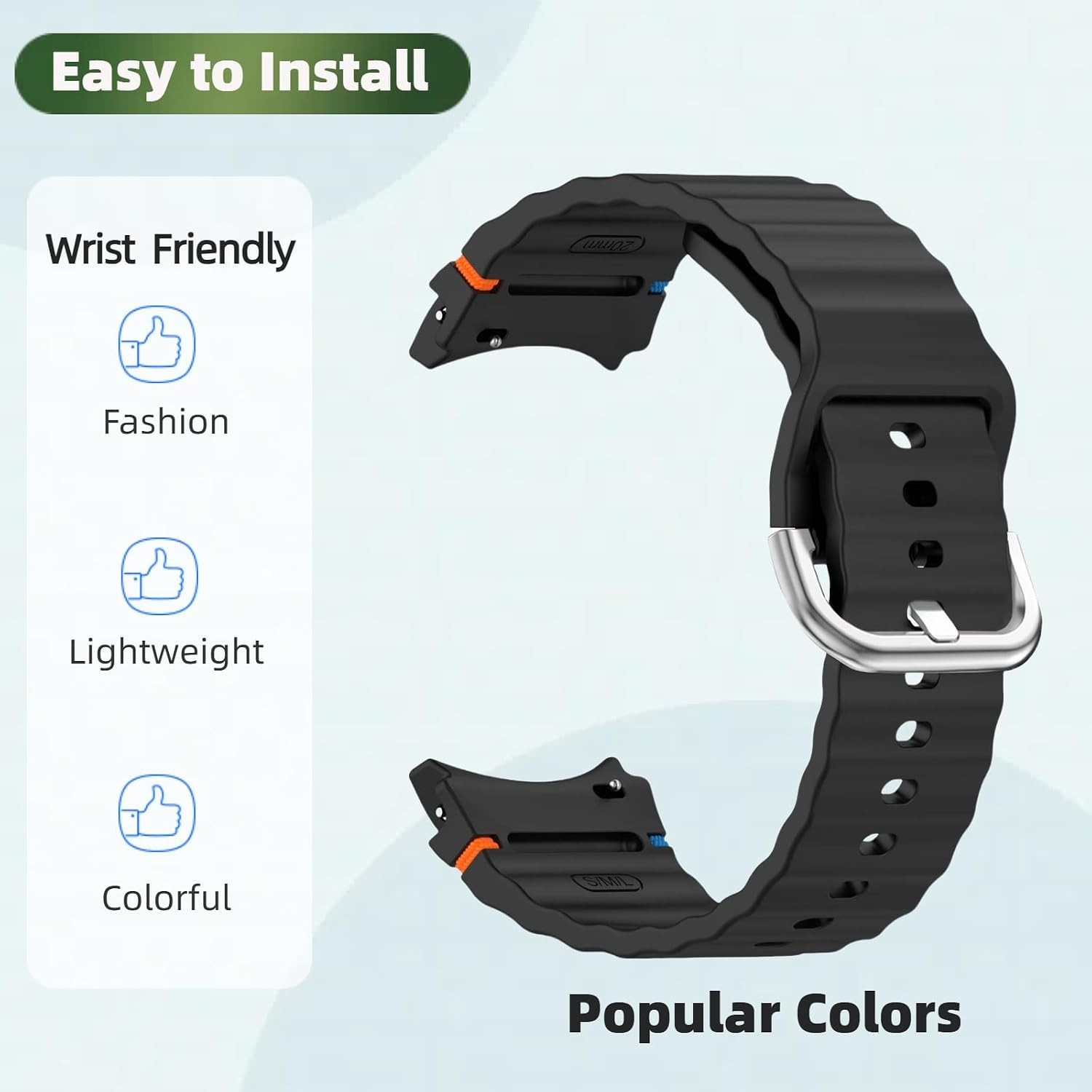 Silicone Soft Sport Watch Band with Case for Samsung Galaxy Watch 7 40mm 44mm