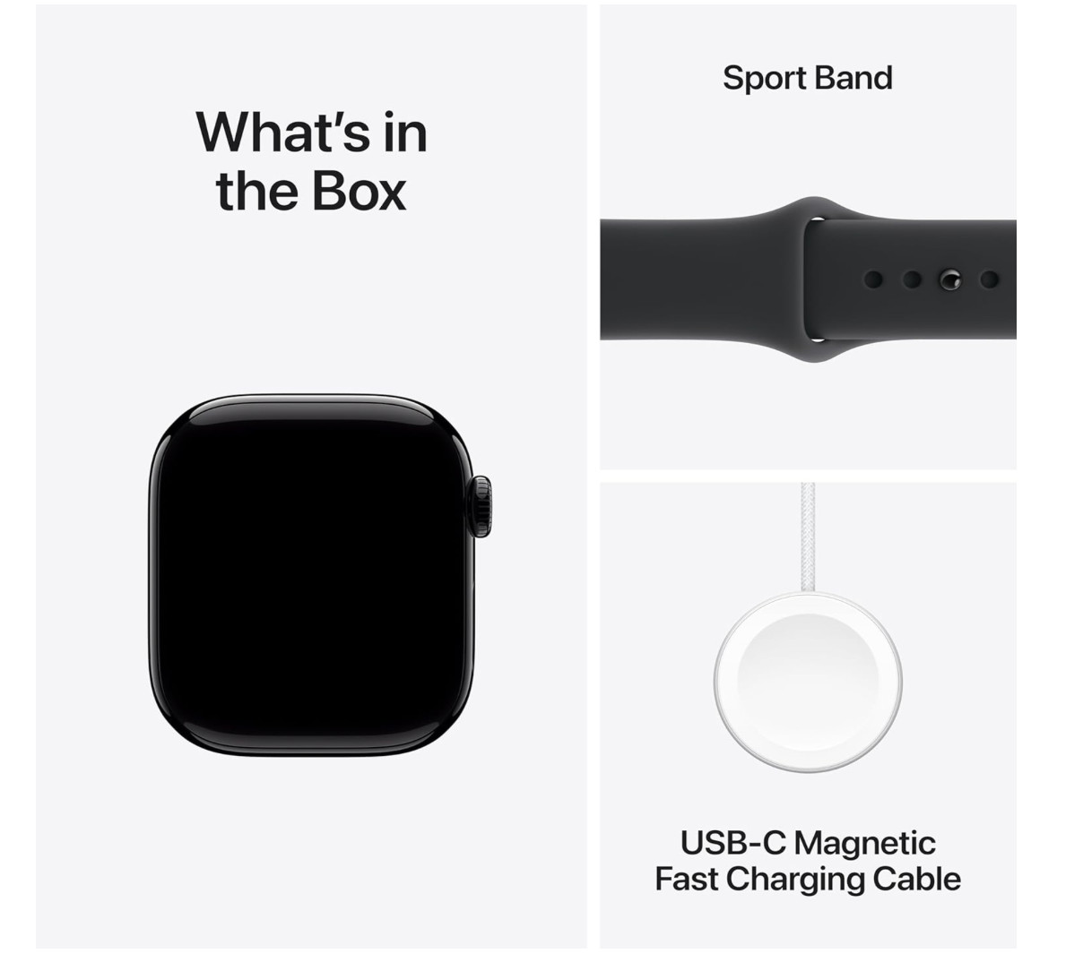 Apple Watch Series 11 42mm GPS Jet Black Case w Black Sport Band MEQT4LW/A