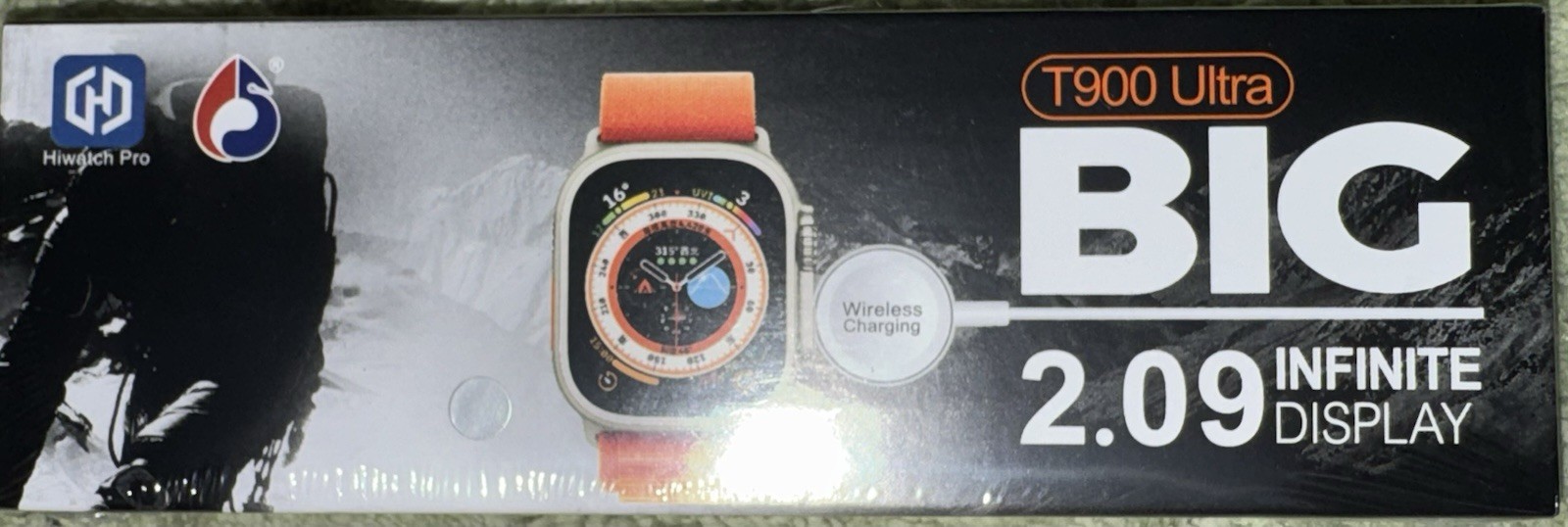 Hiwatch Pro T900 Ultra 49mm Space Gray Aluminum Smartwatch Orange Band