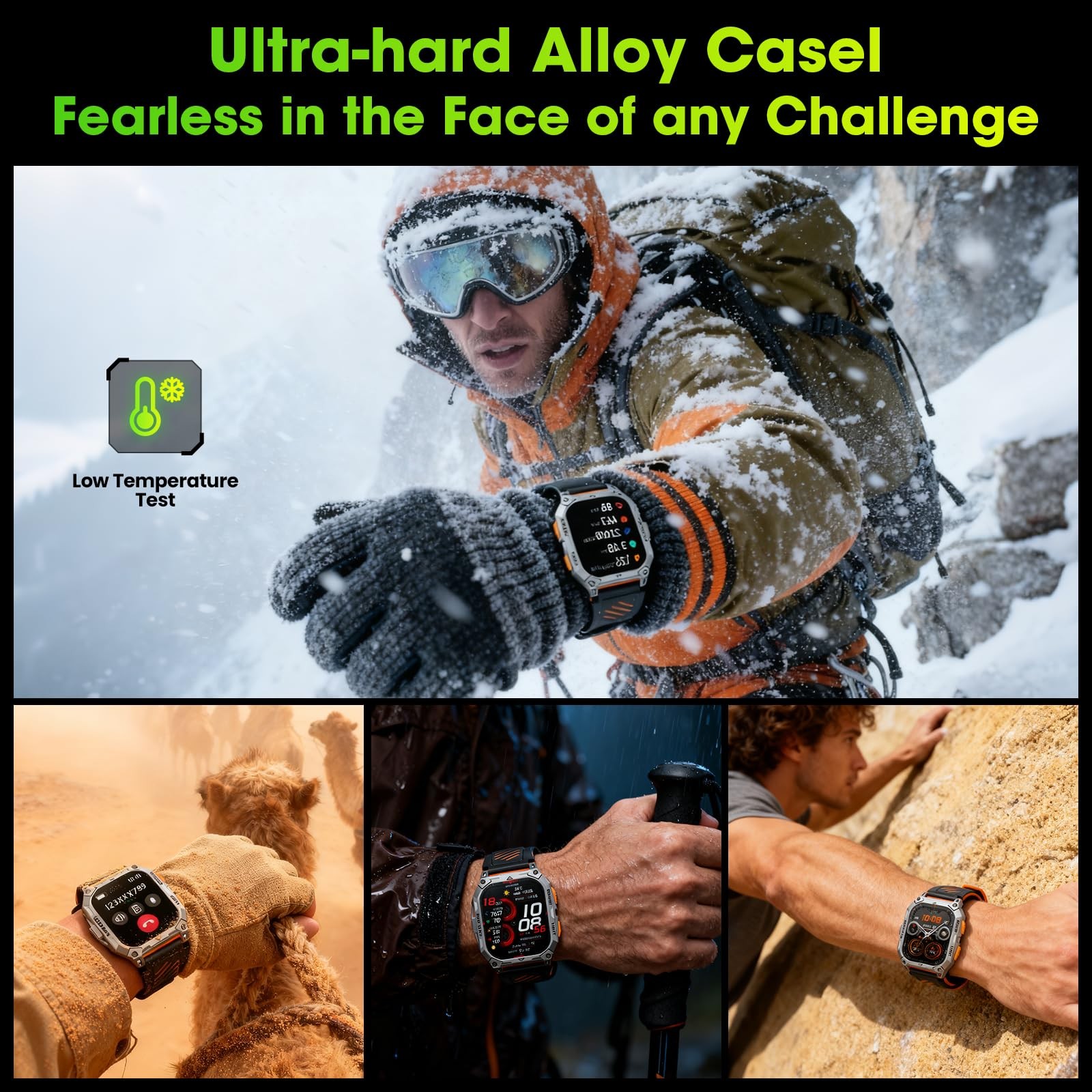Smart Watches for Men, 2.01″ HD Military with 1000mAh High-Capacity Battery/L…