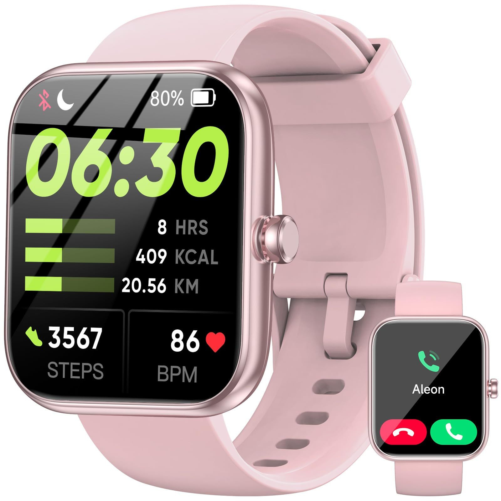 Smart Watch, Alexa Built-in Voice Assistant, 1.83″ HD 1.83 inch, Pink