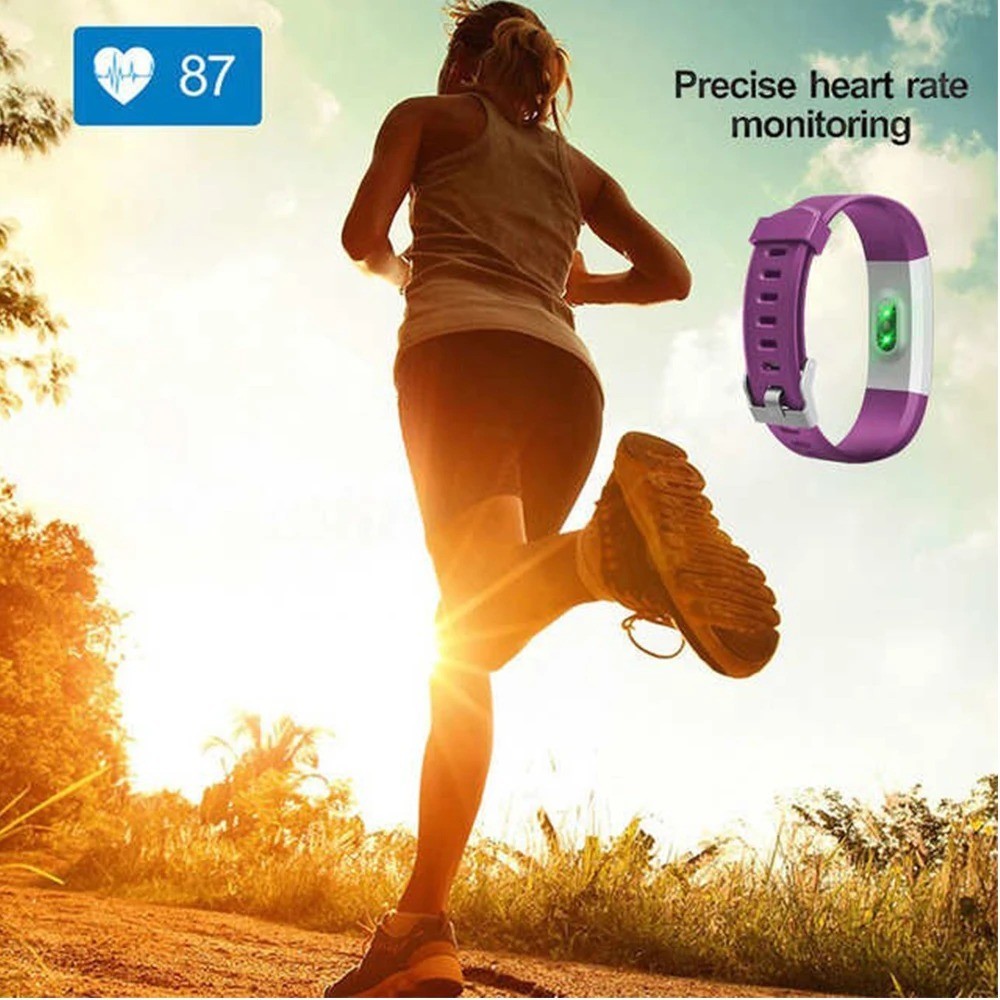 Smart Fitness Band Heart Rate Blood Pressure Monitor Waterproof for Android iOS