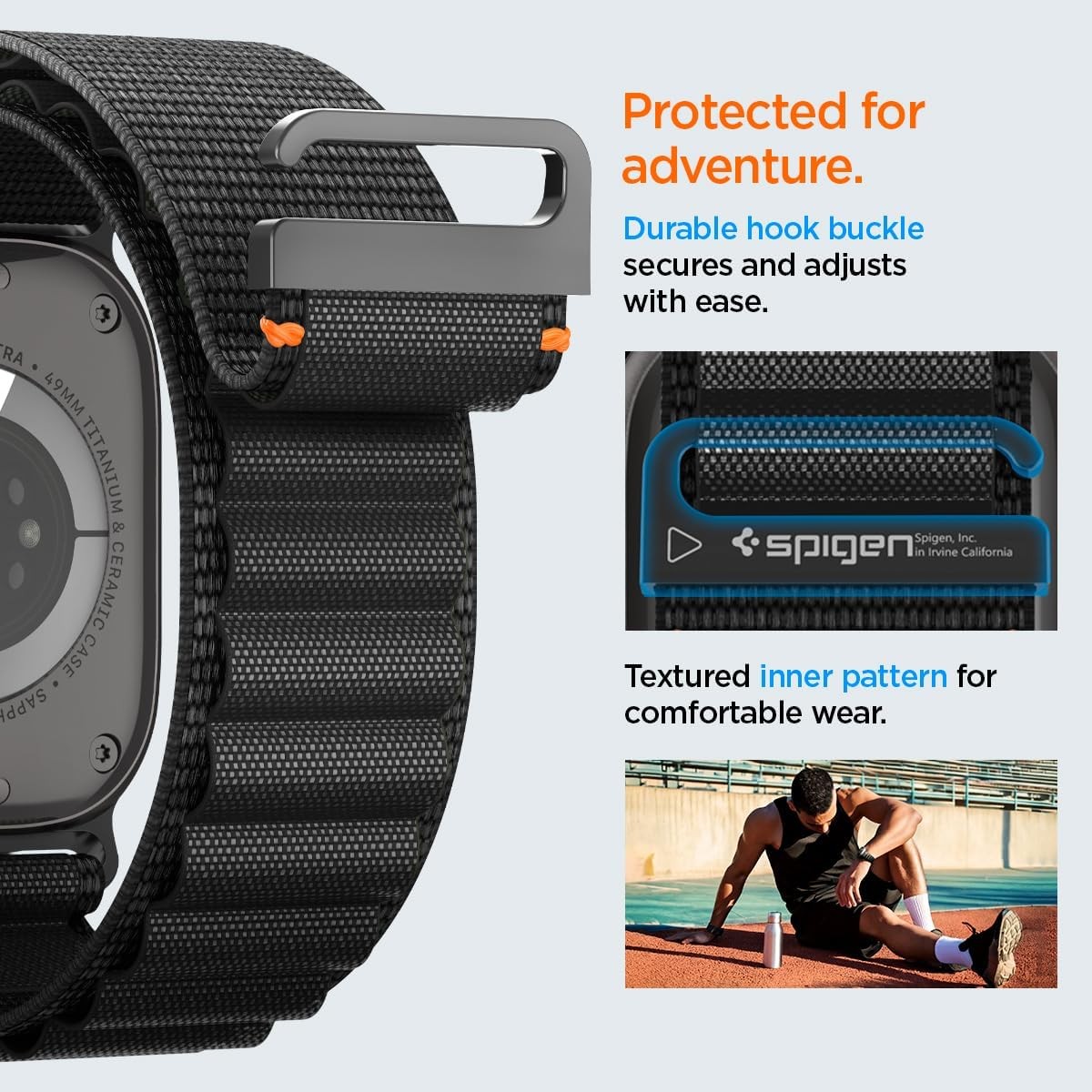 Lightweight Fabric Band for Apple Watch Ultra 49mm, Series 11 46mm Compatible