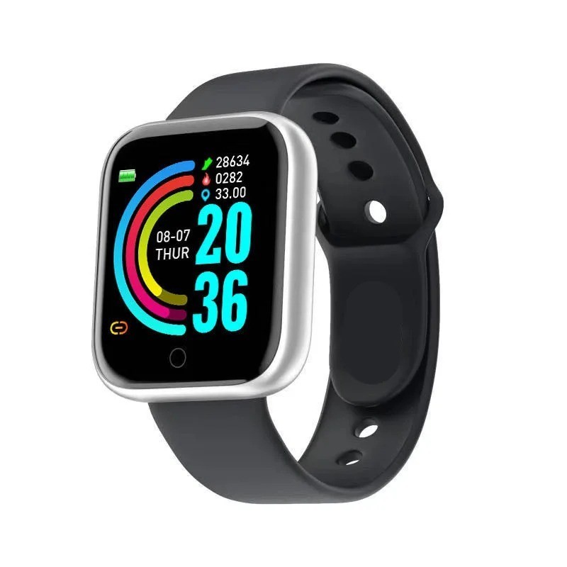 Y68 Smart Watch Men Women Heart Rate Oxygen Blood Pressure Monitoring Multi-Func