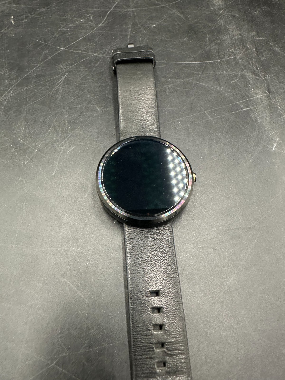 Motorola Moto 360 Smartwatch 46mm Black Leather Wear OS