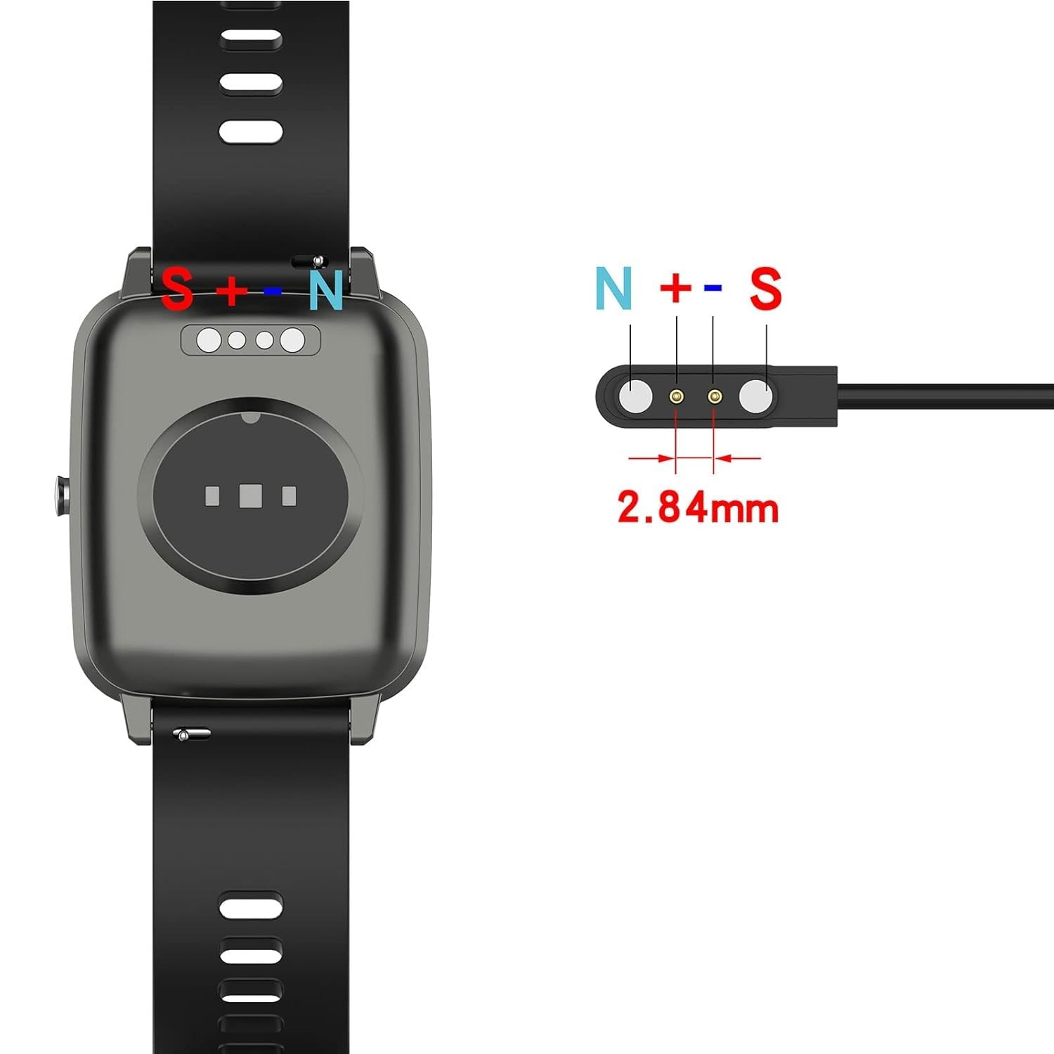 Smart Watch Charger Magnetic 2 Pin Charging Cable for YAMAY Willful Letsfit ID20