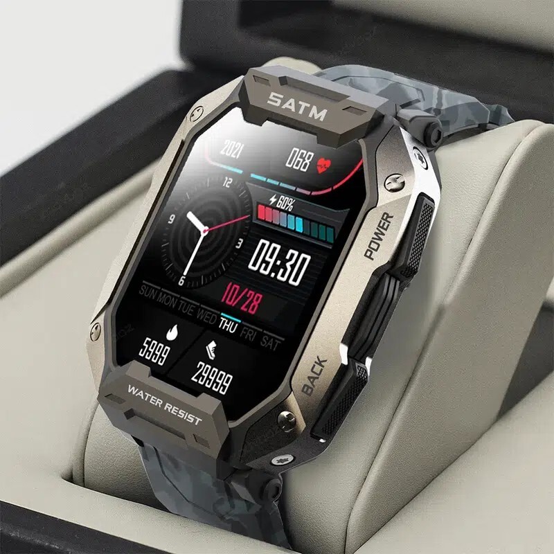 C20 Smart Watch Tactical/Military Waterproof Fit/Sprt MSGs Heart Oxy/Sleep Grey