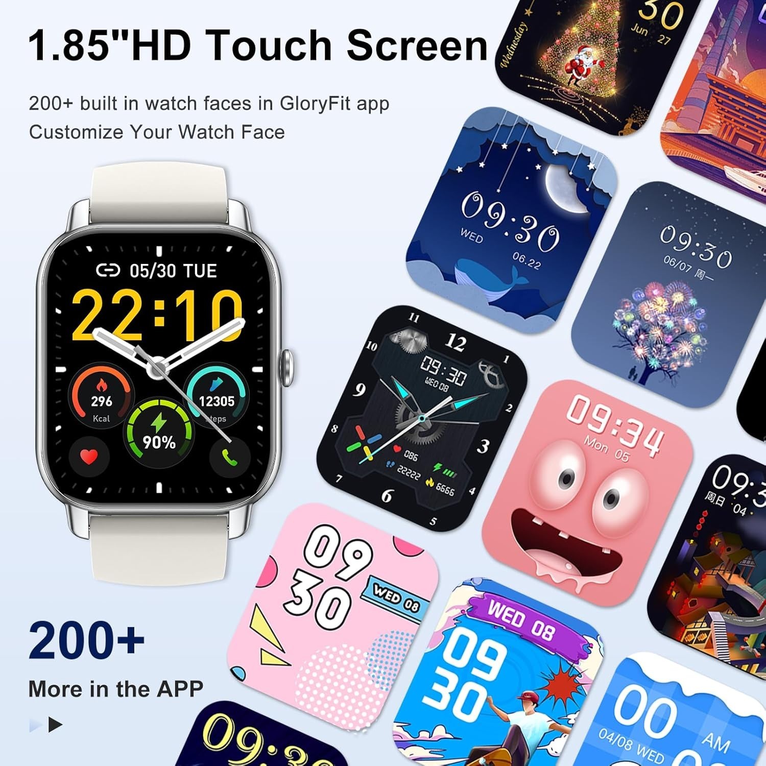 Smart Watch Men Women Answer/Make Calls 1.85” Smartwatch Fitness Watch Pink Red
