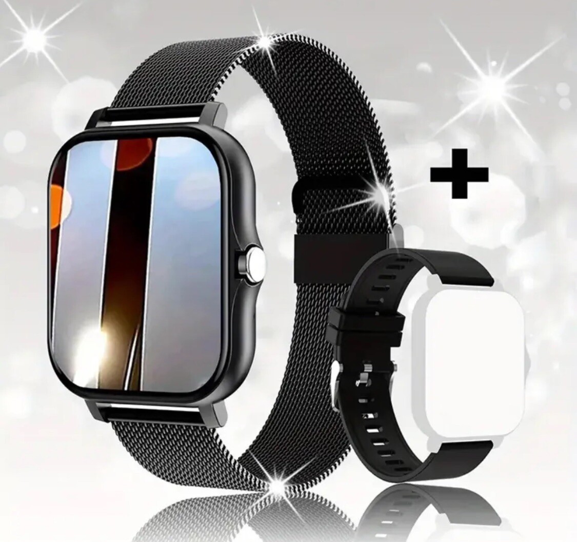 Simson Lab Smart Watch with Fitness Tracker B/P & Heart Monitor- Metallic Black