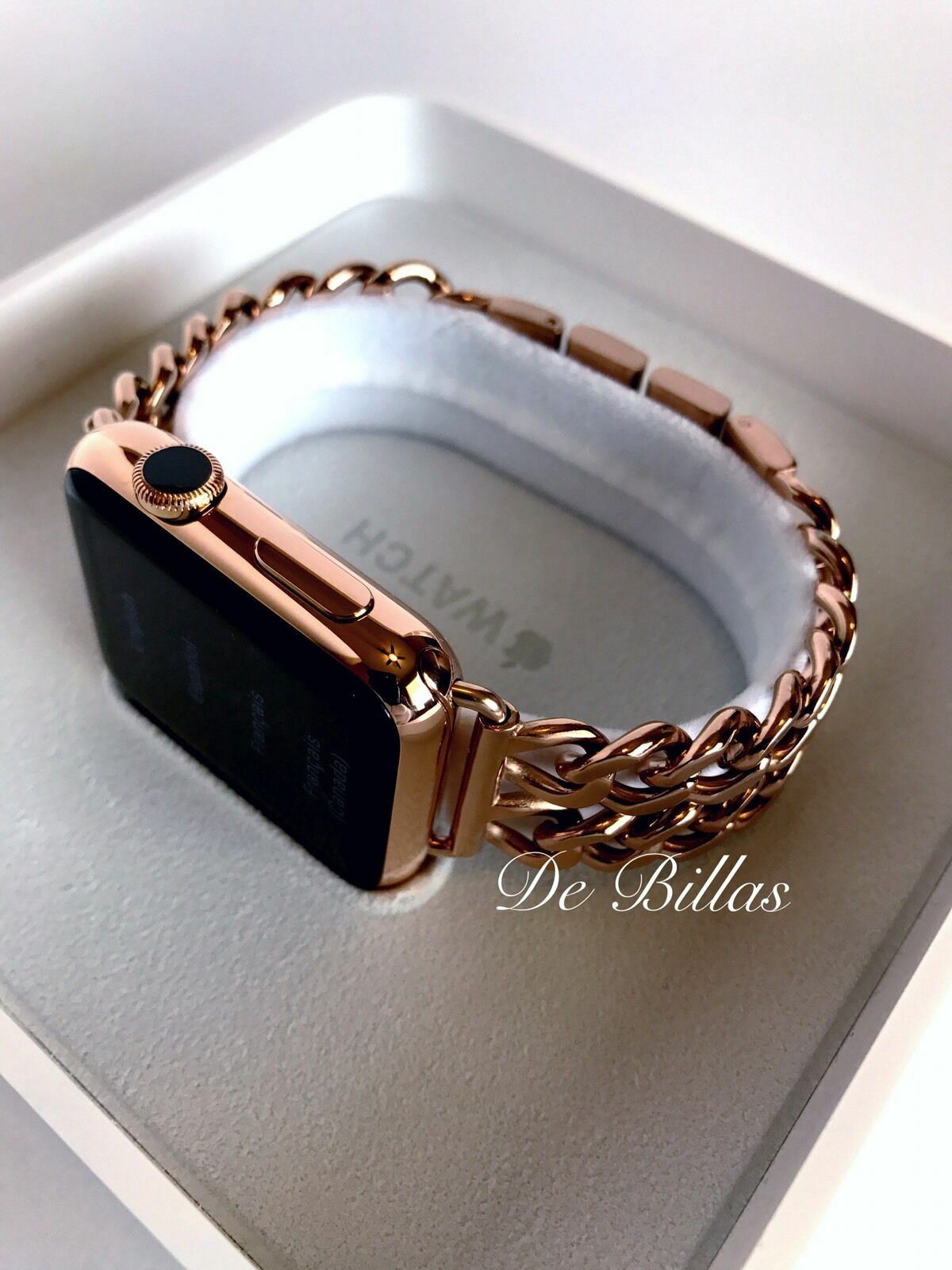 42MM Apple Watch 24K Rose Gold plated, Rose Gold Links Band CUSTOM