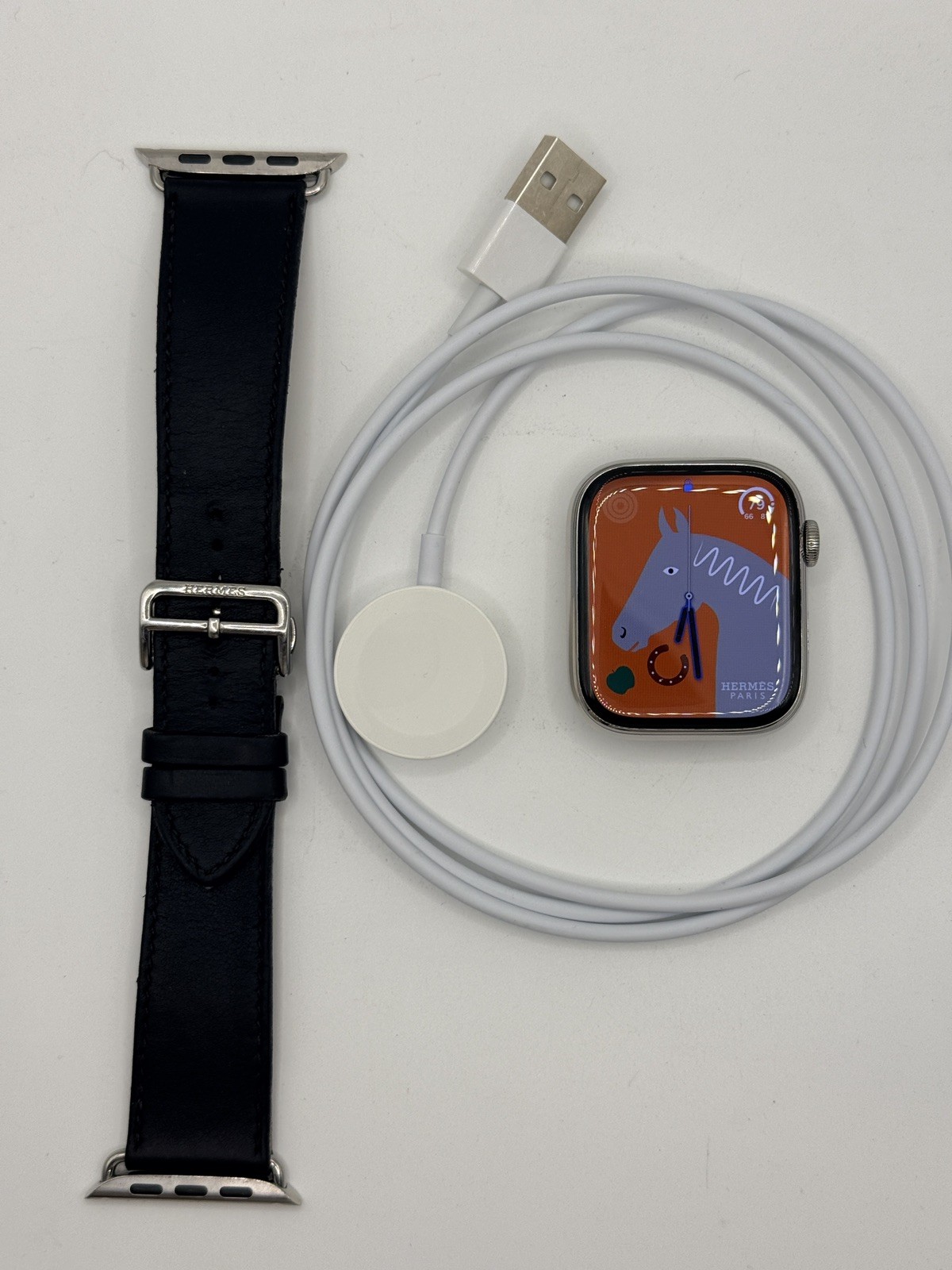 Hermes Apple Watch Series 7 45mm | Leather Single Tour Deployment Buckle & Sport