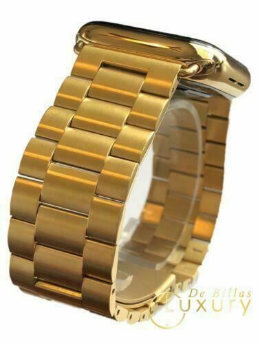 24K Gold Plated 44MM Apple Watch SERIES 4 With Gold Links Band