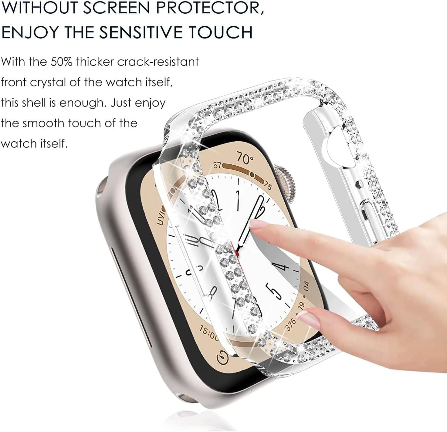 2-Pack Case For Apple Watch Ultra 3 / Ultra 2 (49mm) Bling Rhinestone Cover