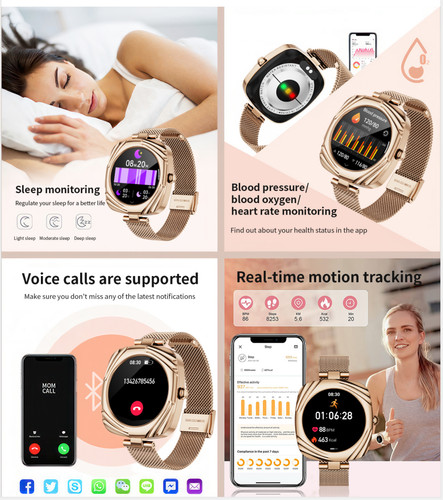 Smart Watch Stainless Steel Luxury Watch Bluetooth Call IP67 Fashion Bracelet