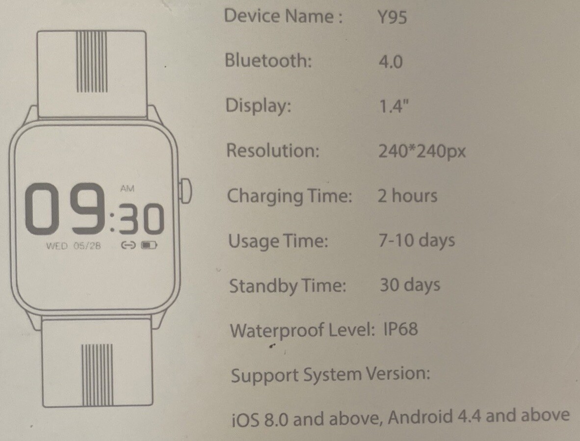 KINGSTAR Fitness Tracker Watch, 1.4 Full Touch Smart Watch For Android IP68 WP