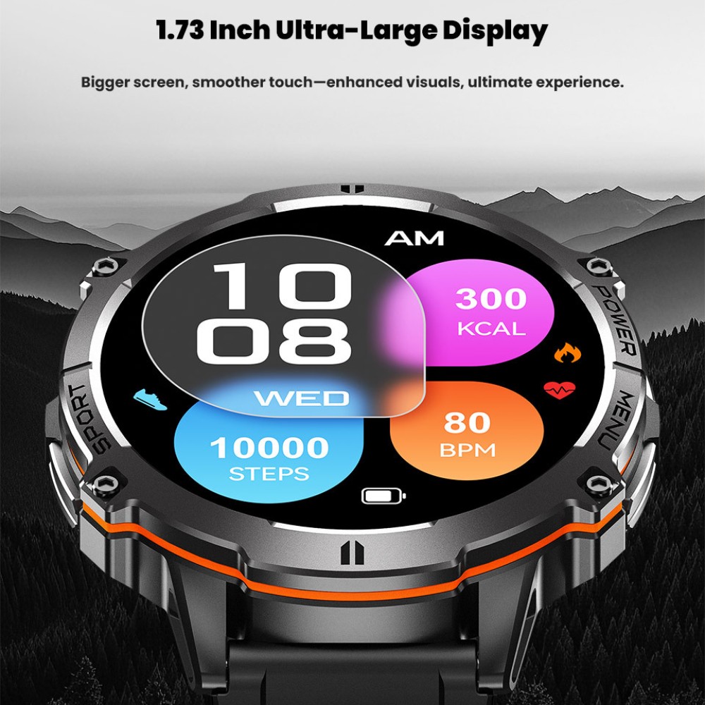1.73″ Military Smart Watch For Men (Answer/Make Call) Outdoor Smartwatch 1000mAh