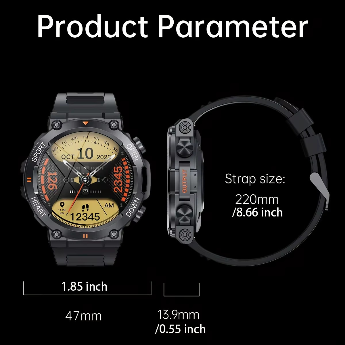 K56Pro Smart Watch for Men Heart Rate Blood Bluetooth Sport 400Mah Long Standby