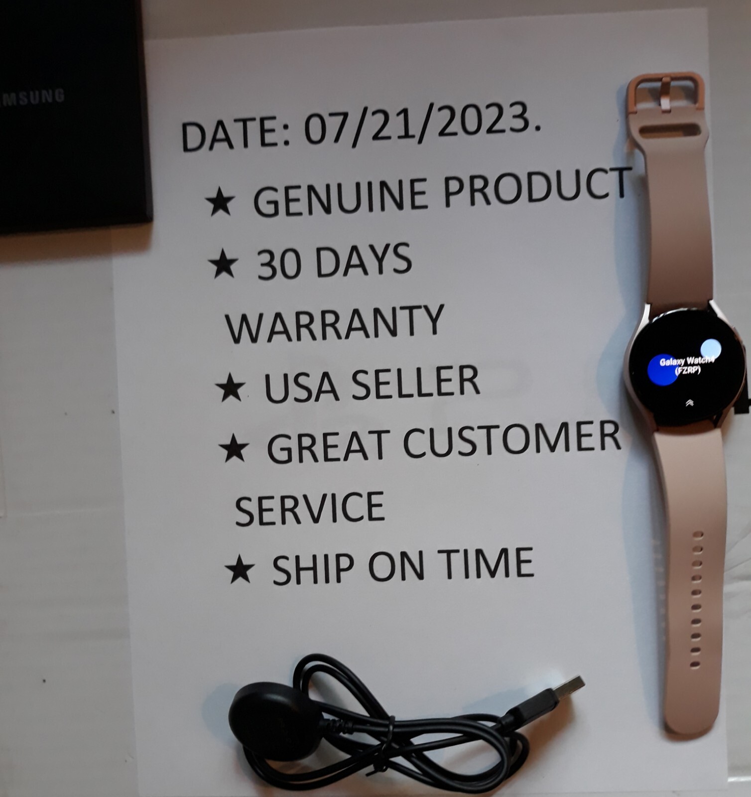 Samsung Galaxy Watch4 SM-R865 40mm Aluminum Case with Sport Band – Pink Gold…
