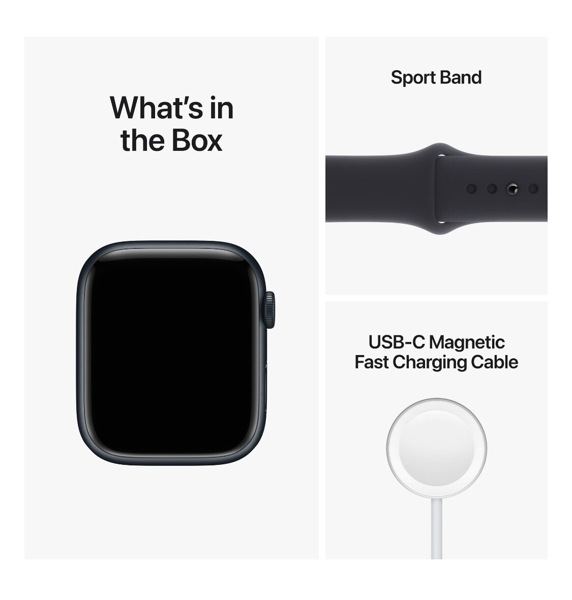 Apple Watch Series 8 45mm Midnight Aluminum Case with Sport Band, M/L (GPS +…