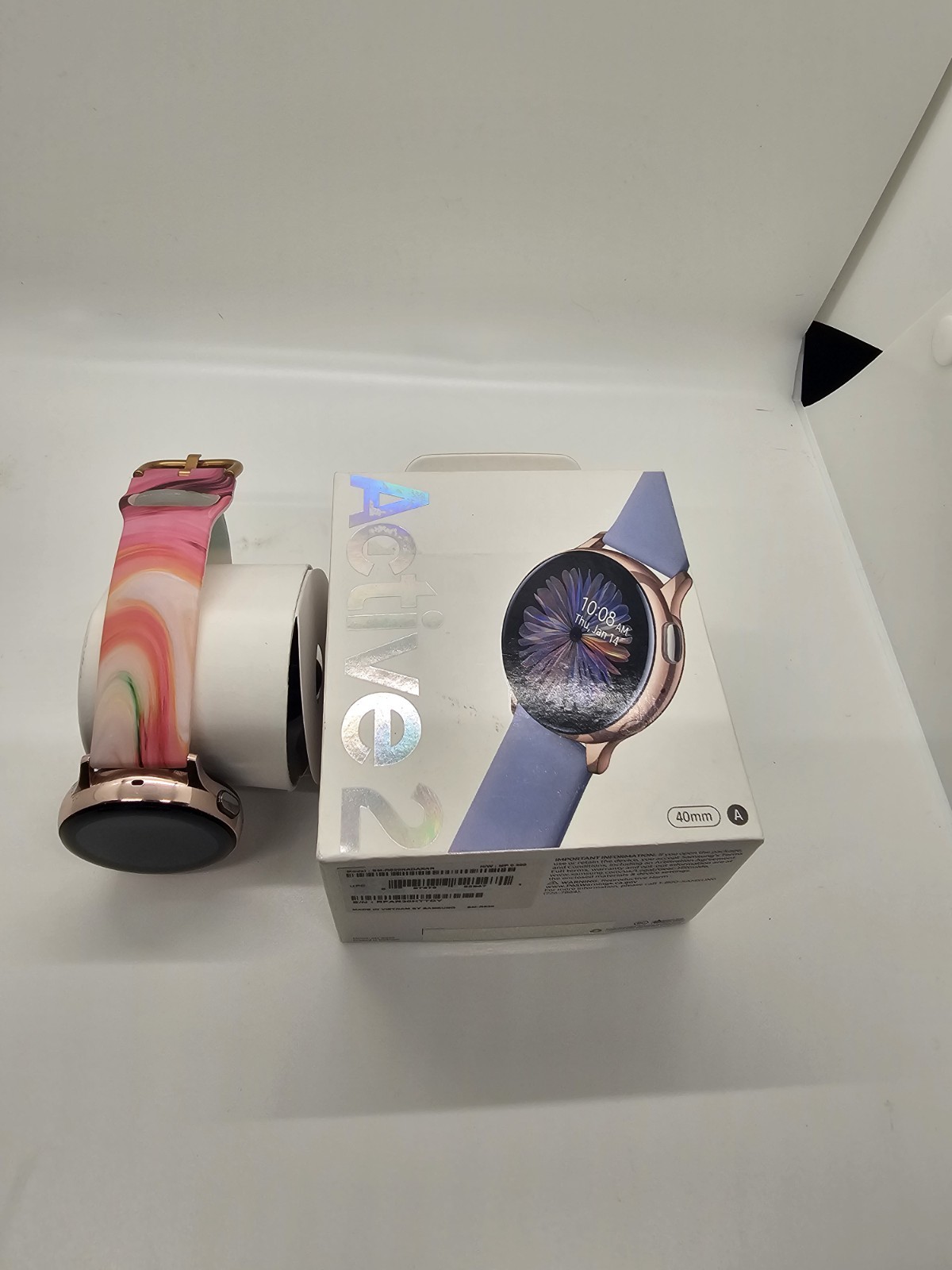 Samsung Galaxy Watch Active 2 SM-R830 40mm Aluminum Case with Multi Colored Band