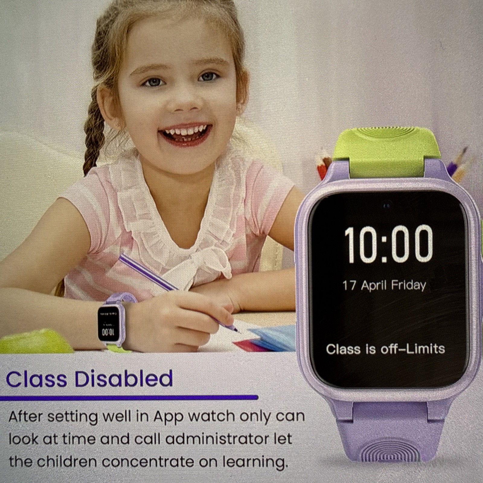 K9 Smart Watch for Kids with GPS Tracker, AI Voice & Video Call,1.78″ Purple