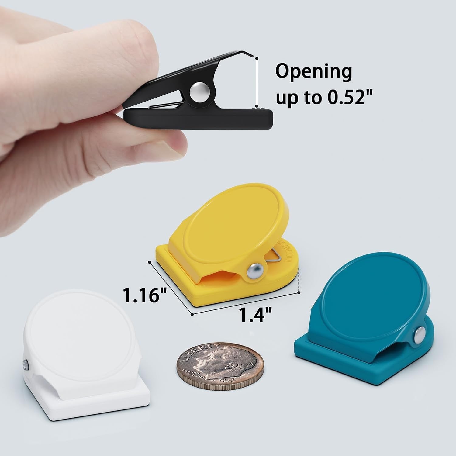 8 Pack 1.16 Inches Anti-Scratch Magnetic Clips with Silicone-Coated Base, Fri…