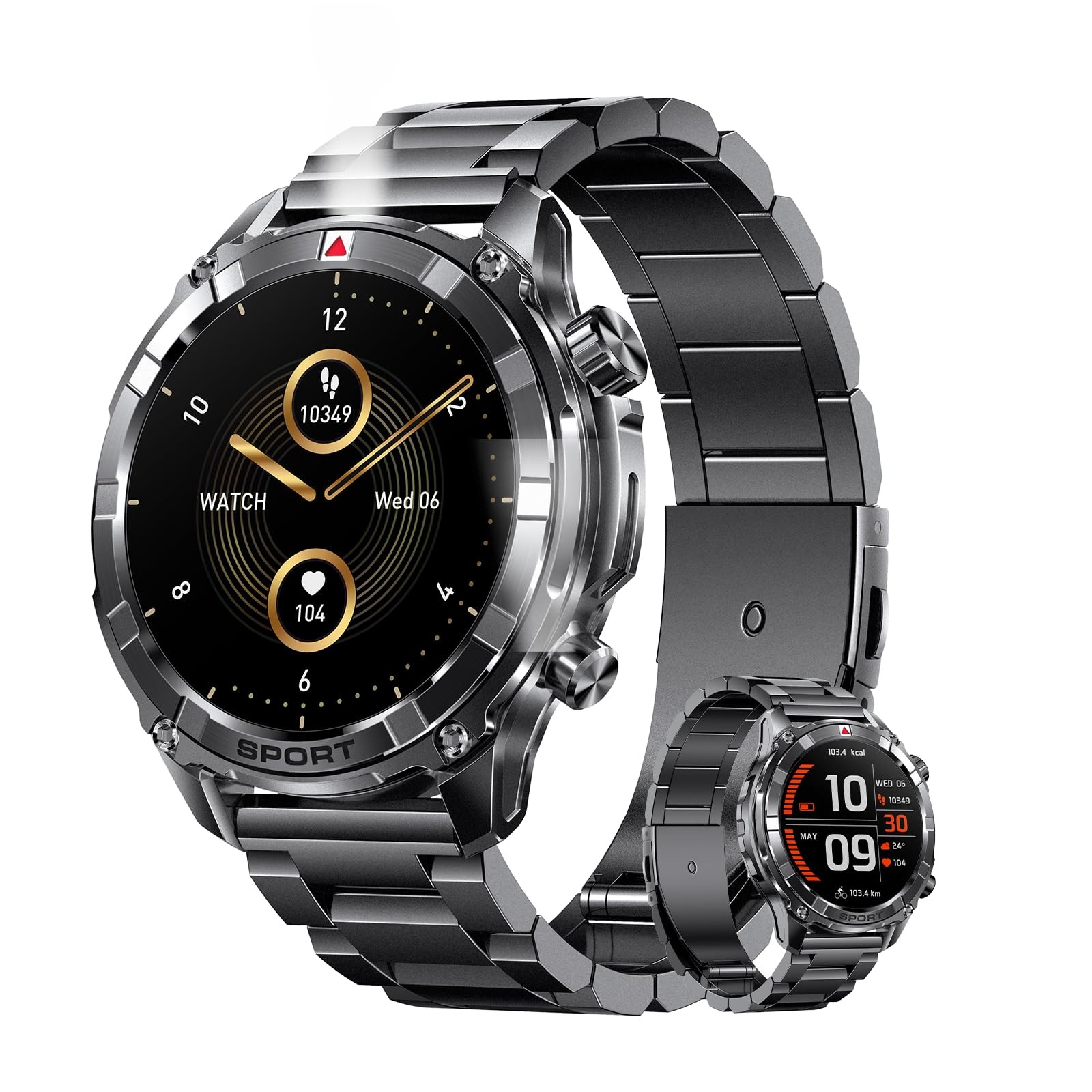 Ynwinste Smart Watches for Men with Bluetooth&Flashlight,1.52″ IP68 Waterpro Men
