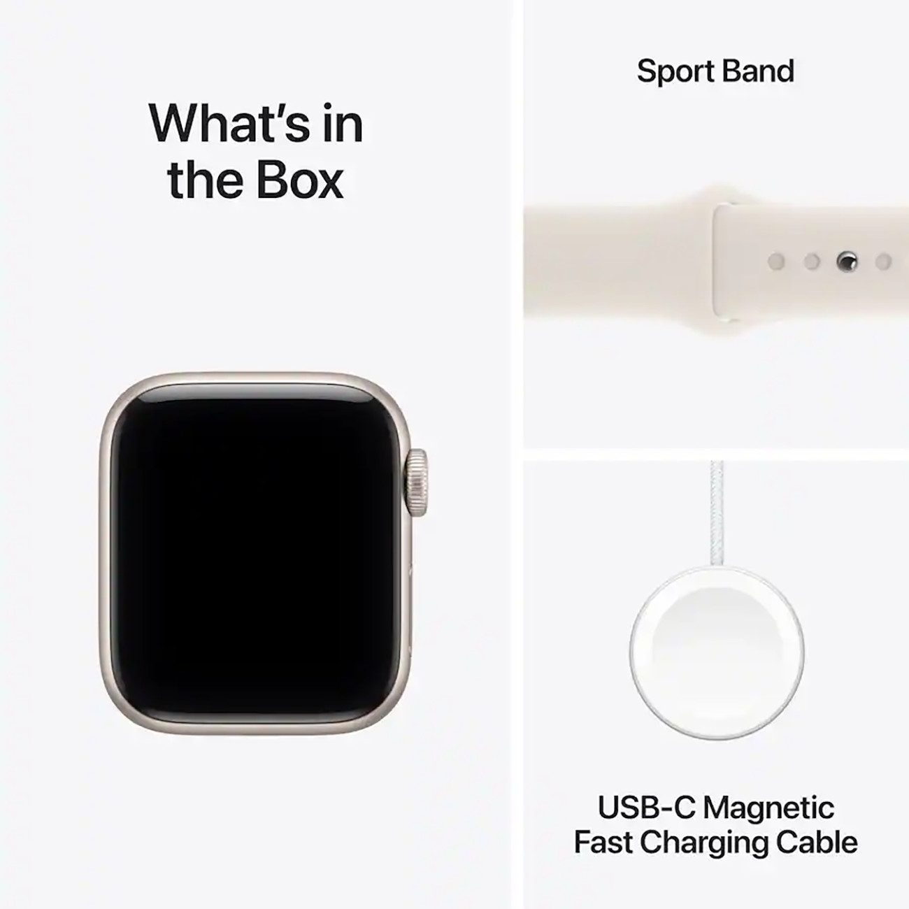 Apple Watch SE 3 40mm GPS Cellular Starlight Case w/ Sport Band S/M MEP64LW/A