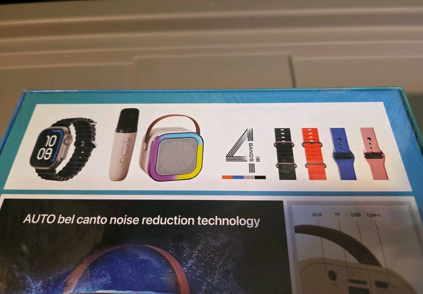 SMART WATCH WITH 4 WRIST BANDS AND A KARAOKE MACHINE!! NEW IN BOX!!