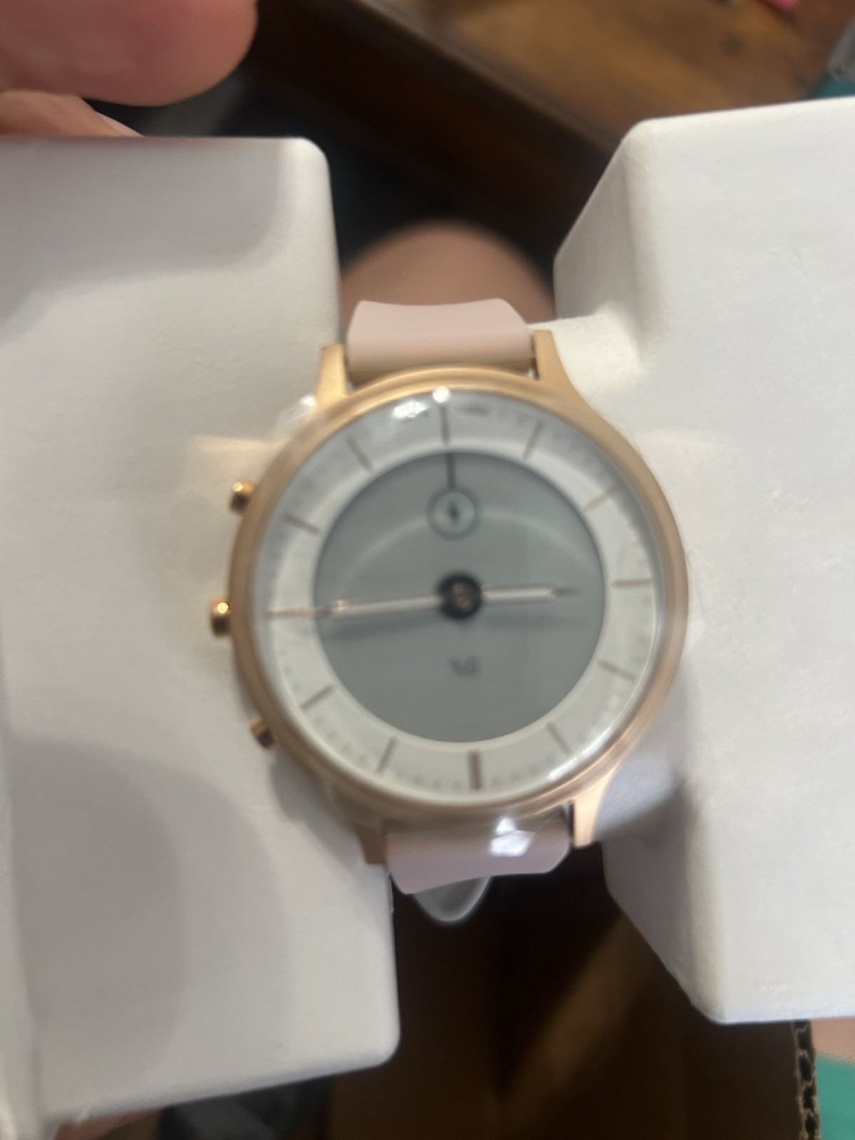 Fossil Charter Hybrid Smartwatch HR Rose Gold Case Blush Silicone Strap FTW7013