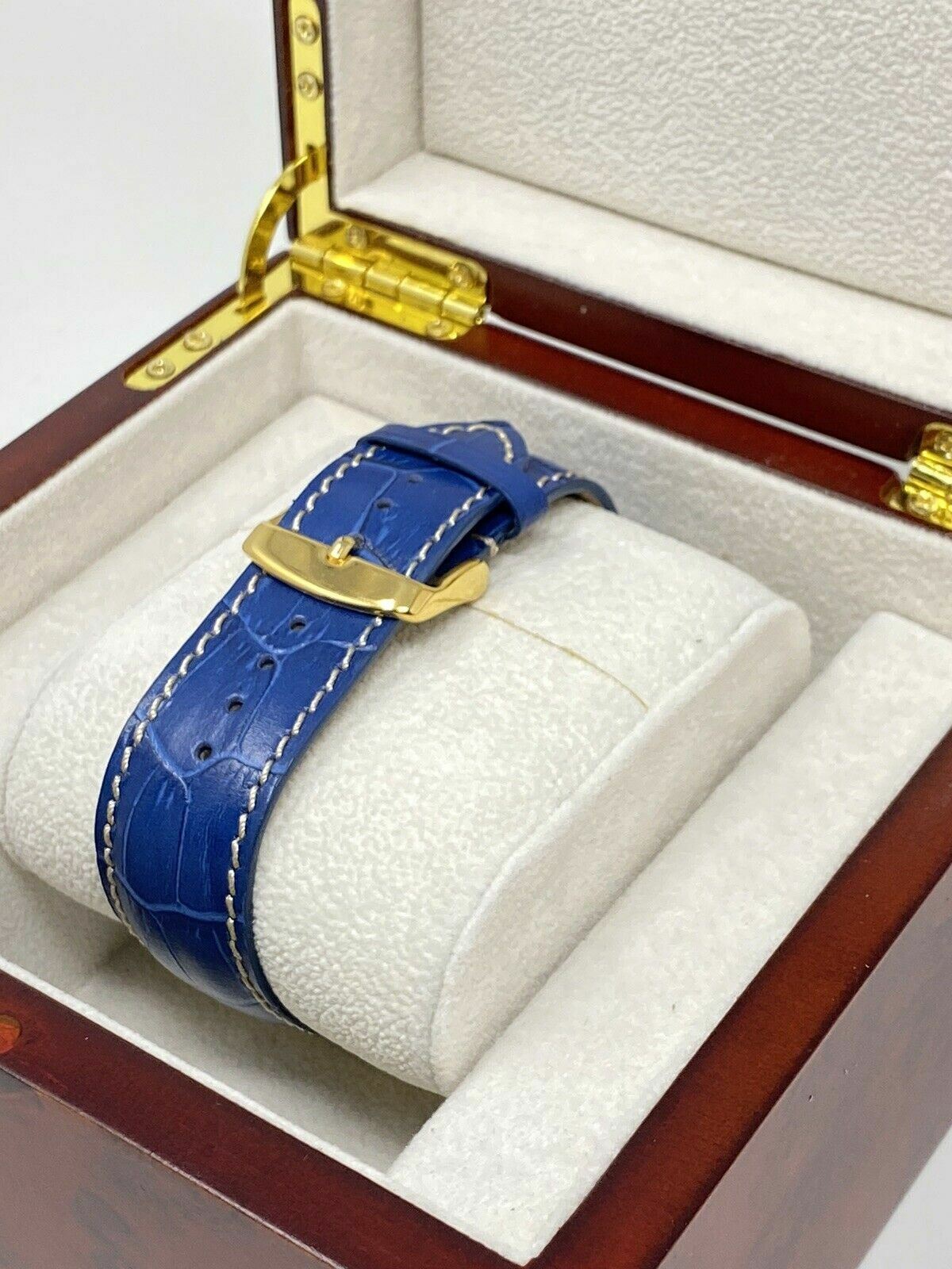 24K Gold Plated 44MM Apple Watch SERIES 5 Stainless Steel Blue Band GPS LTE