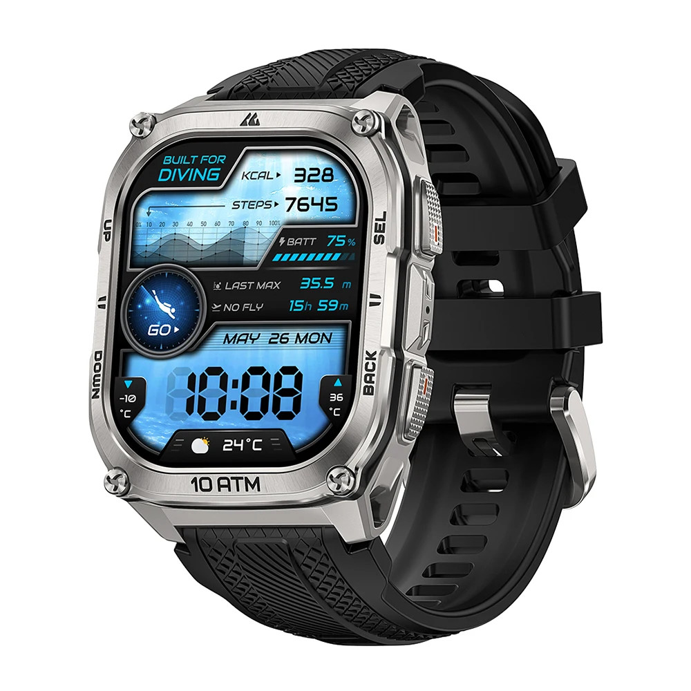KOSPET Tank M4 Smart Watch for Men Stainless Steel GPS 6-Sat 10ATM Waterproof