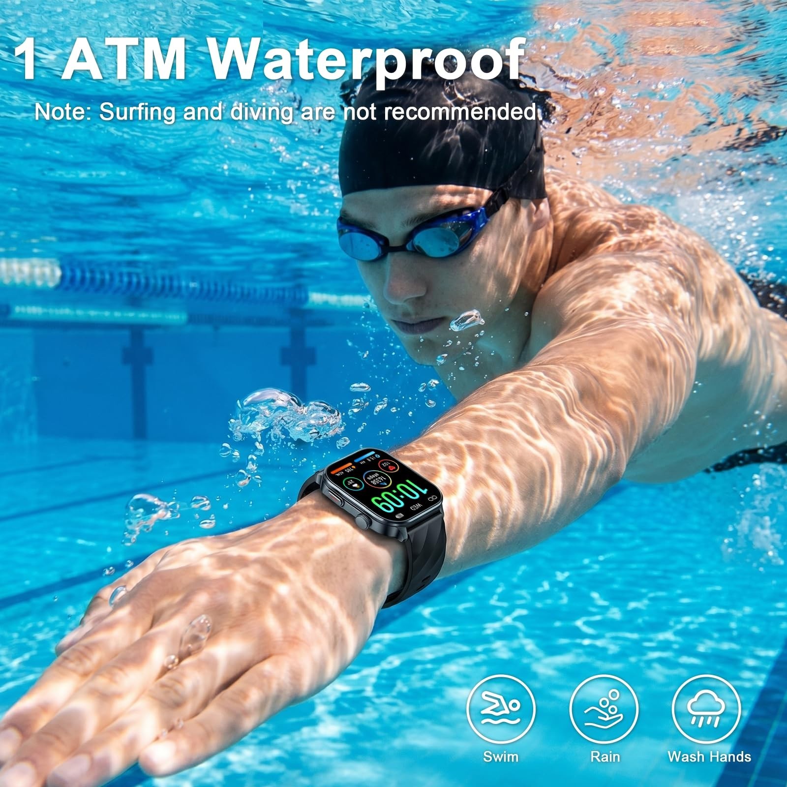GPS Smartwatch for Men & Women, 2.01″ Fitness Tracker, Calls, 110+ Sports Modes,