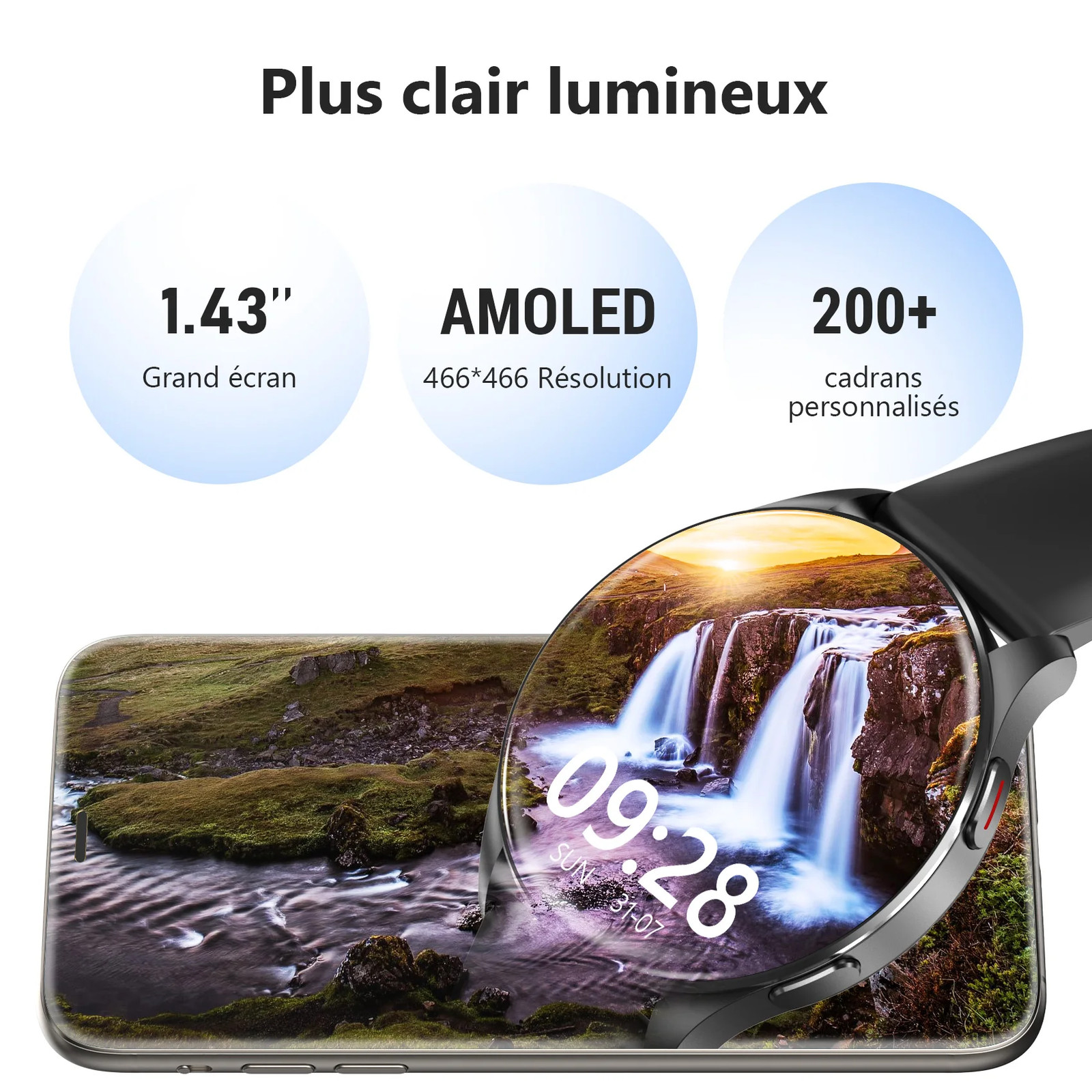 iowodo X20 Smart Watch 1.43″ AMOLED Bluetooth Call Fitness Health Tracker