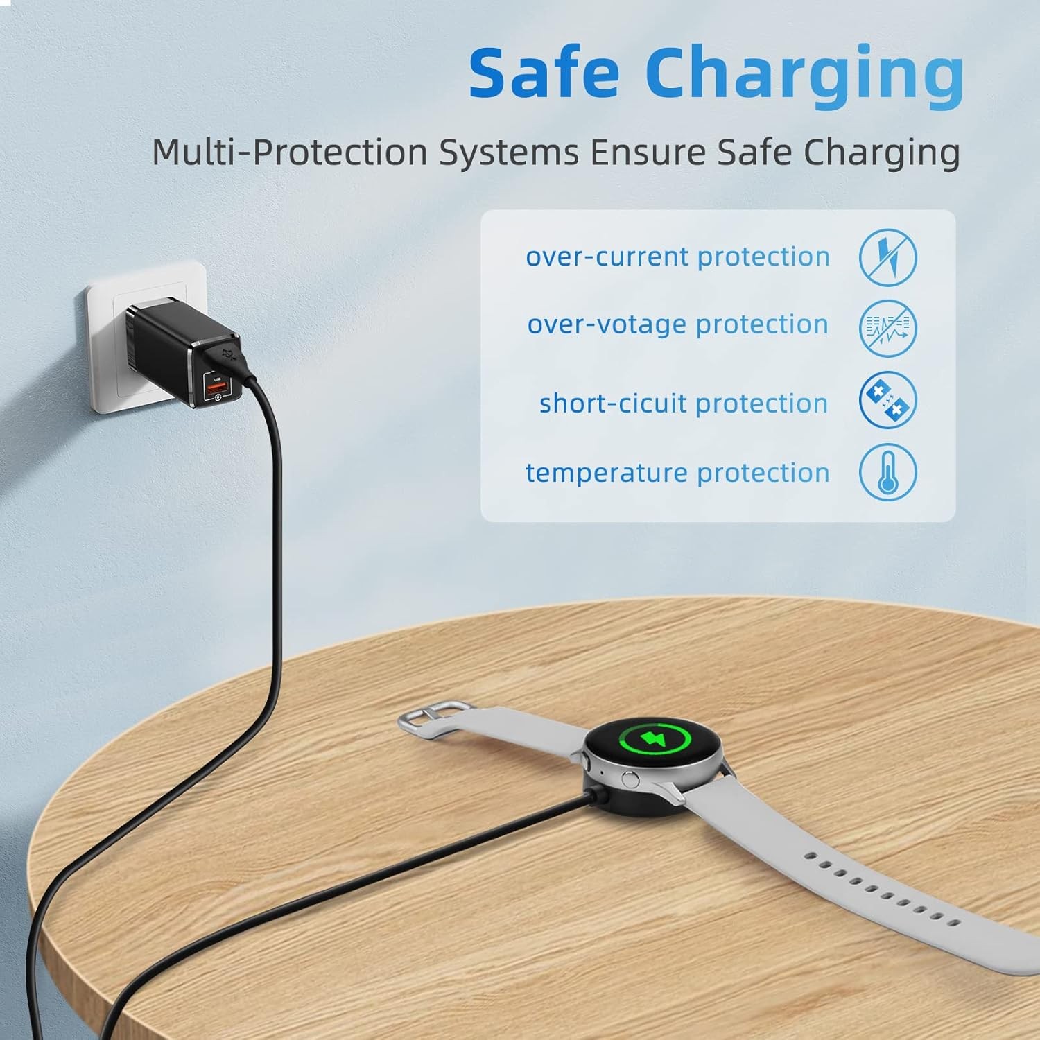 2 Pack Samsung Galaxy Watch Charger USB-C Magnetic Charging Dock Accessories 3.3