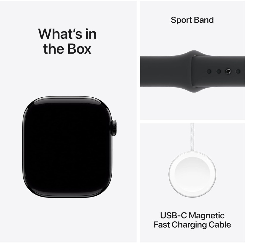 NEW Apple Watch Series 10 GPS 46mm Aluminum Case w Black Sport Band M/L