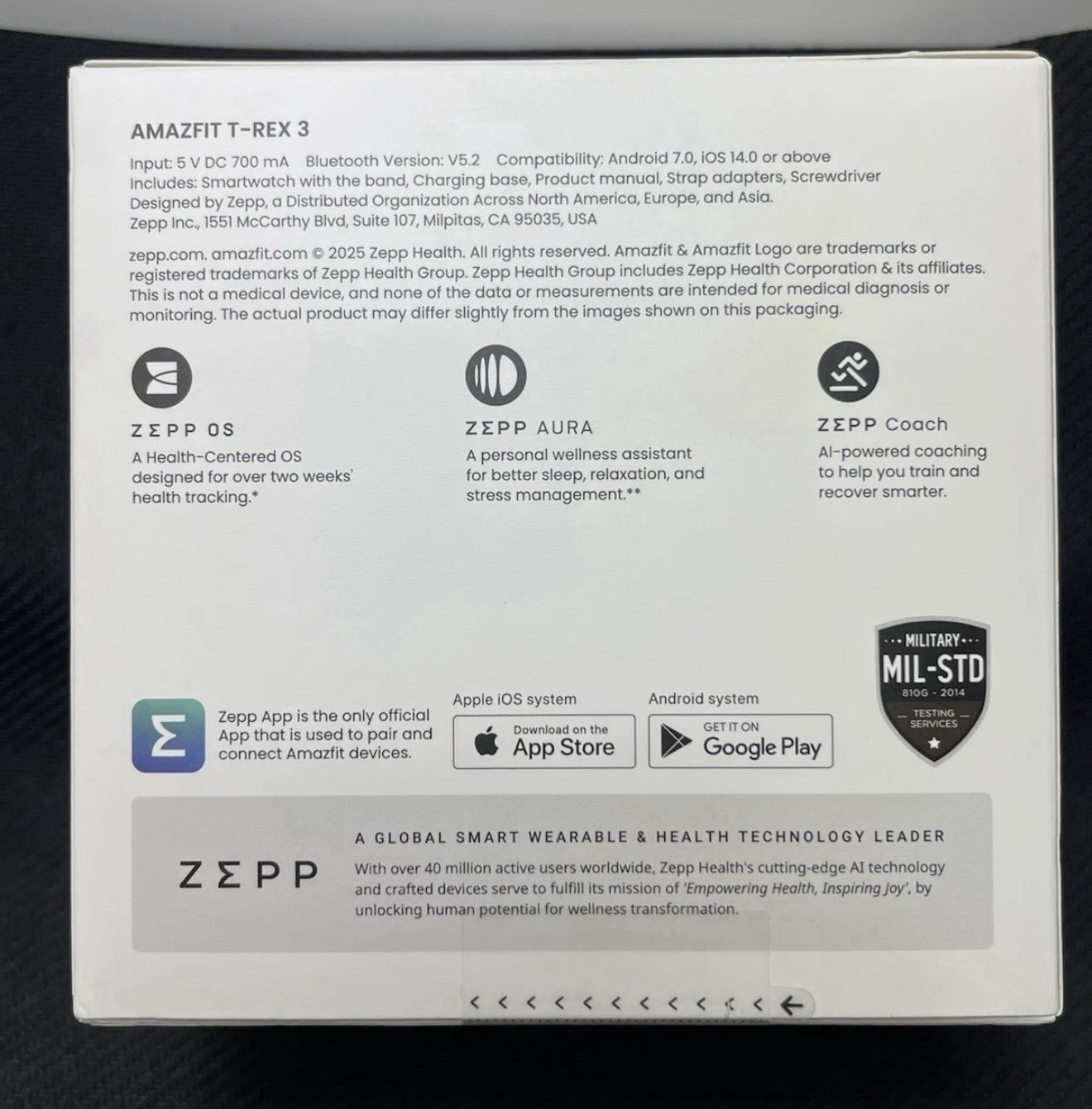 Amazfit T-Rex 3 – 48.5mm Fitness Smart Watch w/ Voice Control (Onyx) BRAND NEW