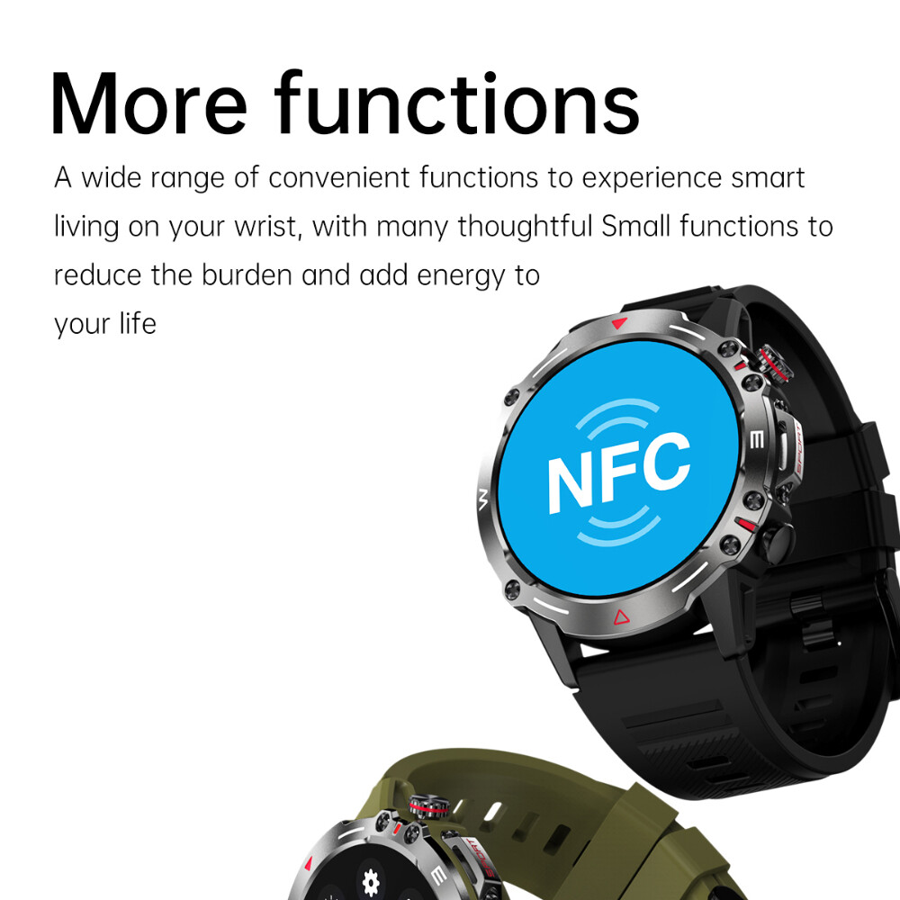 Military Smart Watch For Men’s (Call Receive/Dial) Rugged Sport Fitness Tracker