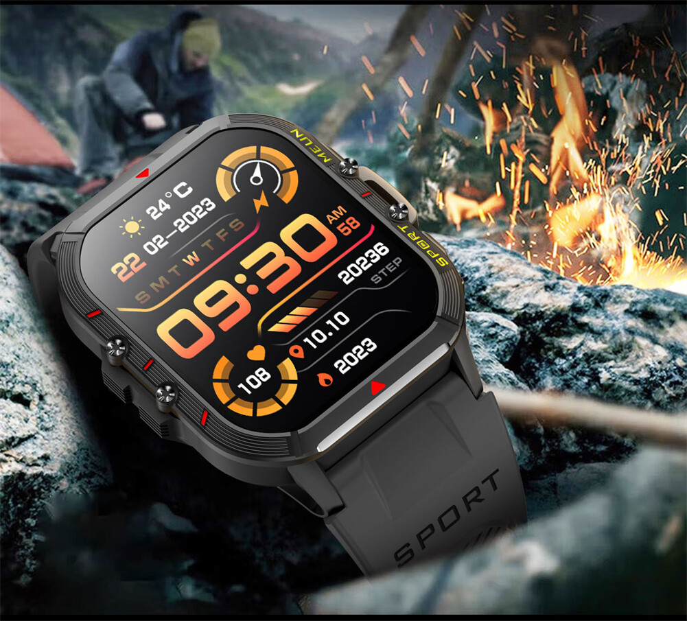 Smart Watch Men Bluetooth Call 1.96 inch Touchscreen Activity Fitness Tracker