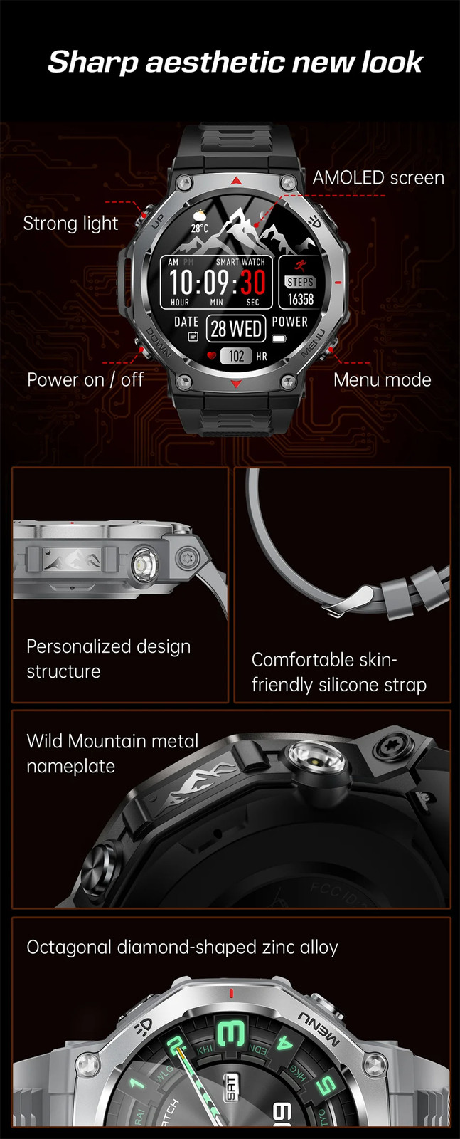 Military Smartwatch 1.43″ AMOLED GPS Bluetooth Call Waterproof Sports Watch