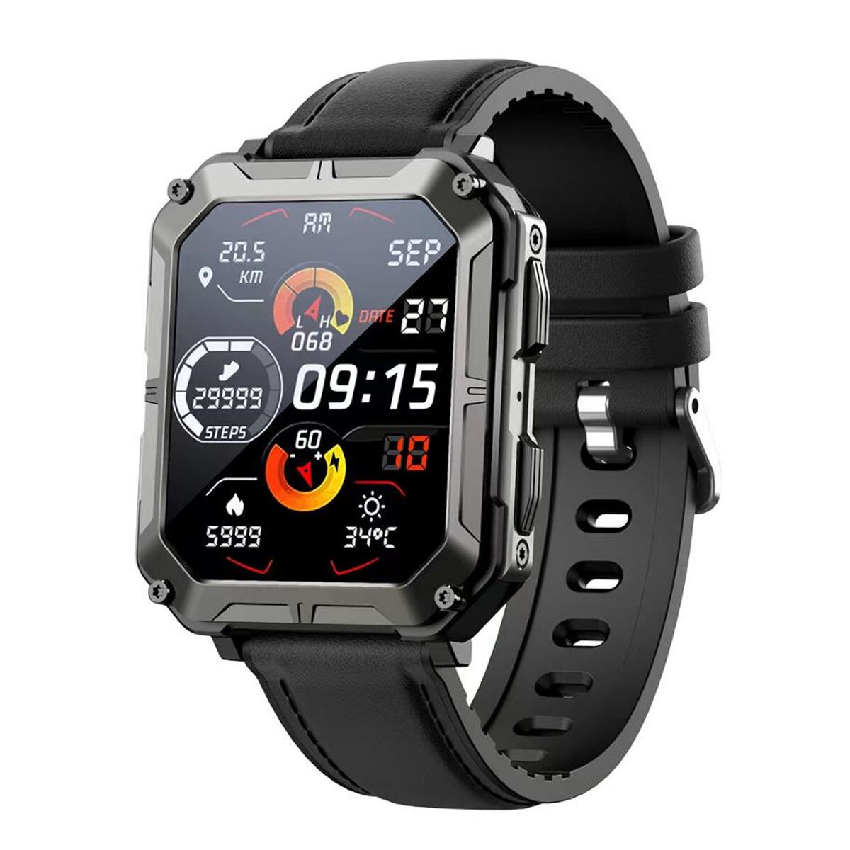 Military Smart Watch for Men(Answer/Make Calls) Rugged Tactical Fitness Tracker-