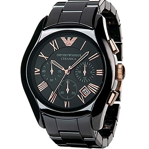 Emporio Armani Men’s CERAMICA Chronograph Watch Black Ceramic Bracelet AR1410
